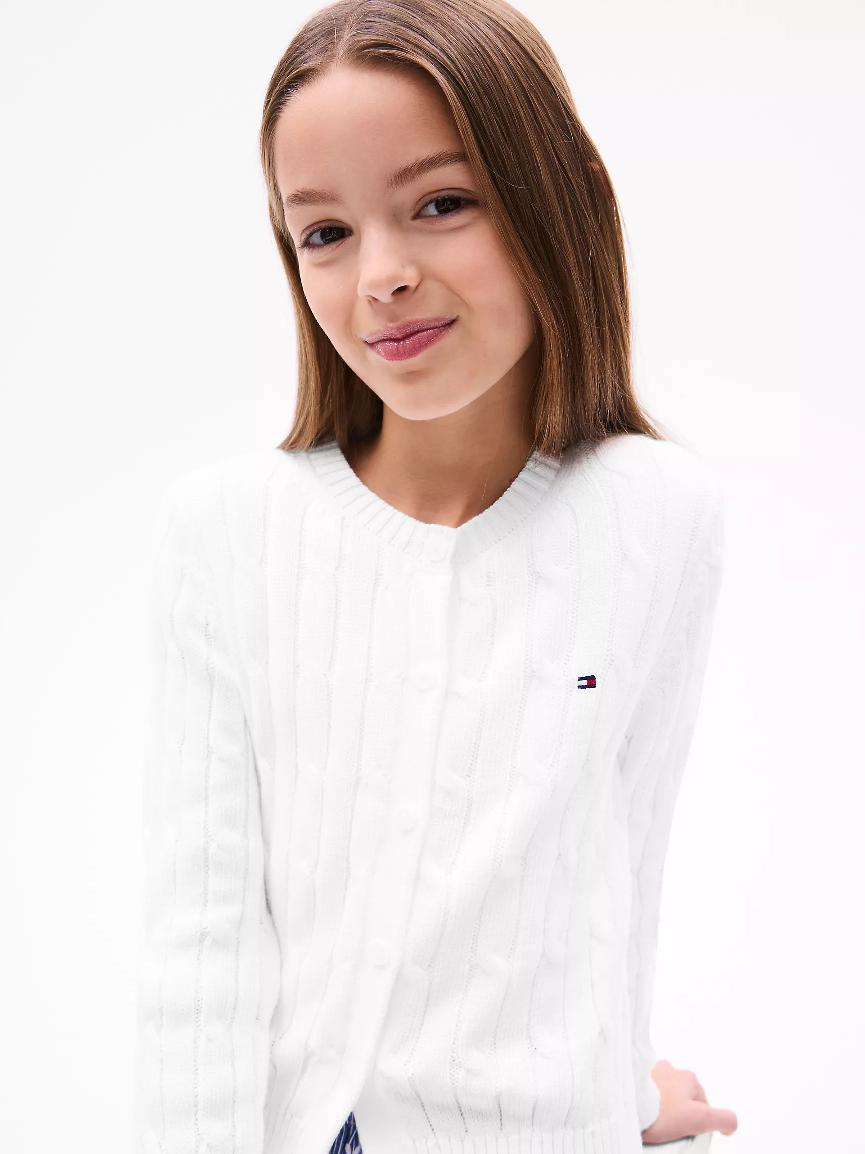 Свитер для девочки Tommy Hilfiger, Детский кардиган с узором "косы"