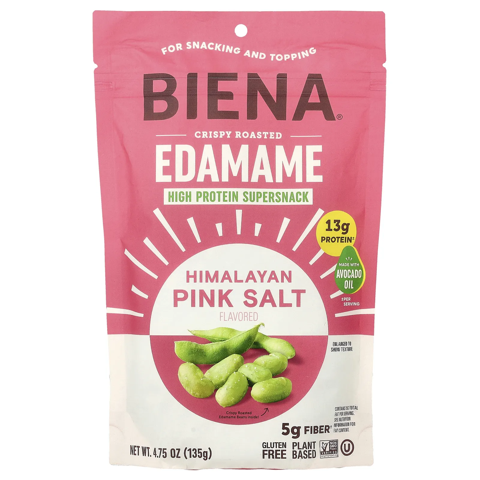 BIENA, Crispy Roasted Edamame, Himalayan Pink Salt, 4.75 oz (135 g)