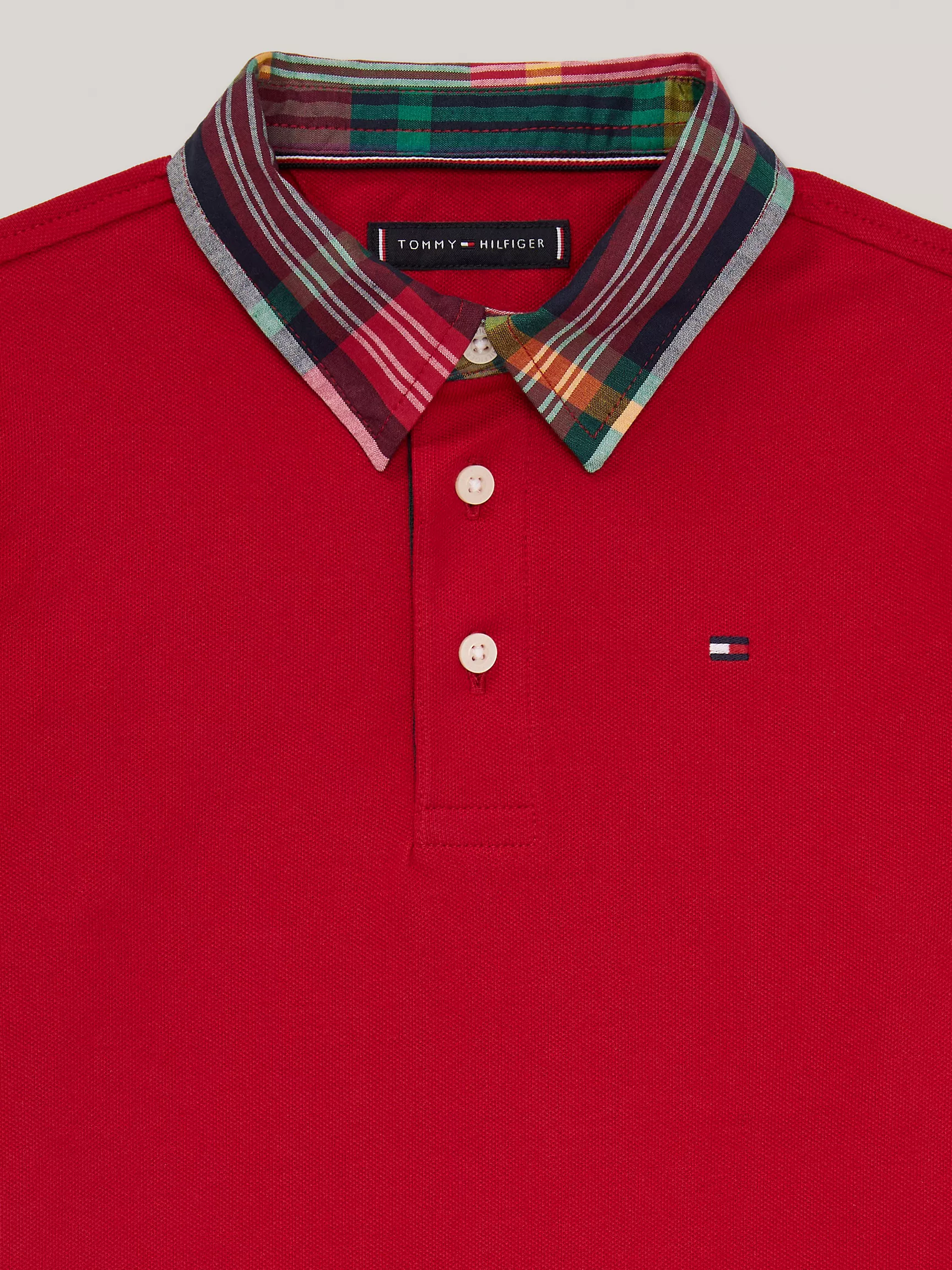 Рубашка-поло для мальчиков Tommy Hilfiger, Детское поло с длинным рукавом и клетчатым воротником