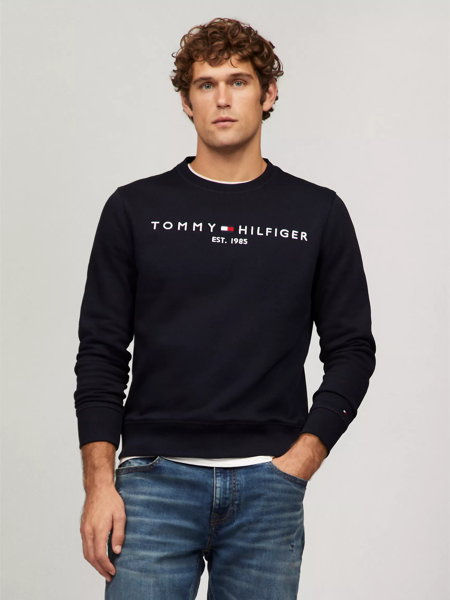 Мужская толстовка Tommy Hilfiger, Свитшот с вышитым логотипом Tommy