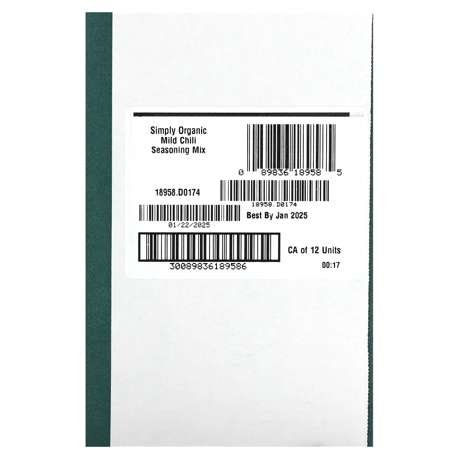 Simply Organic, Смесь приправ с мягким чили, 12 пакетиков по 28 г (1 унция)
