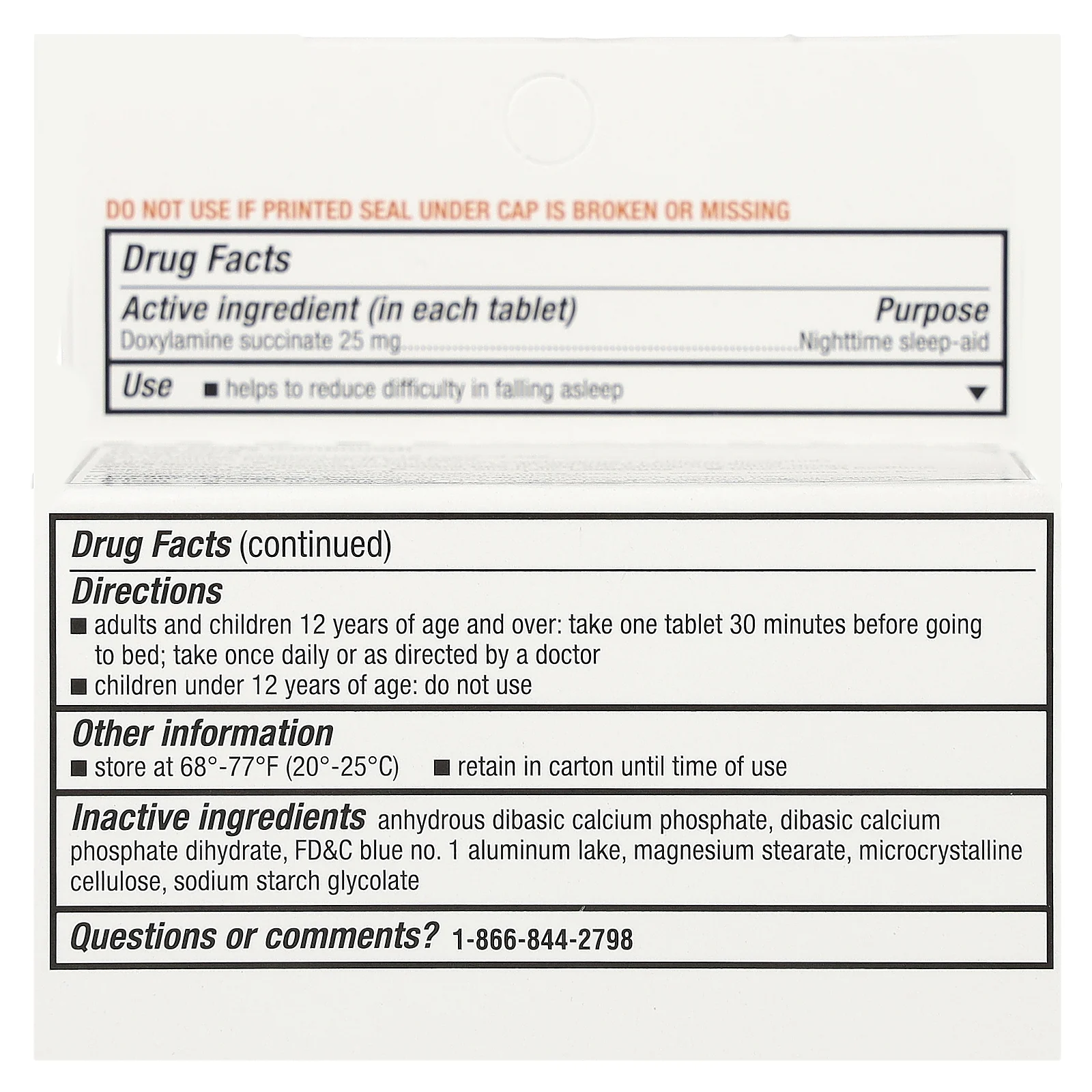 Unisom, SleepTabs, средство для спокойного сна, 25 мг, 32 таблетки