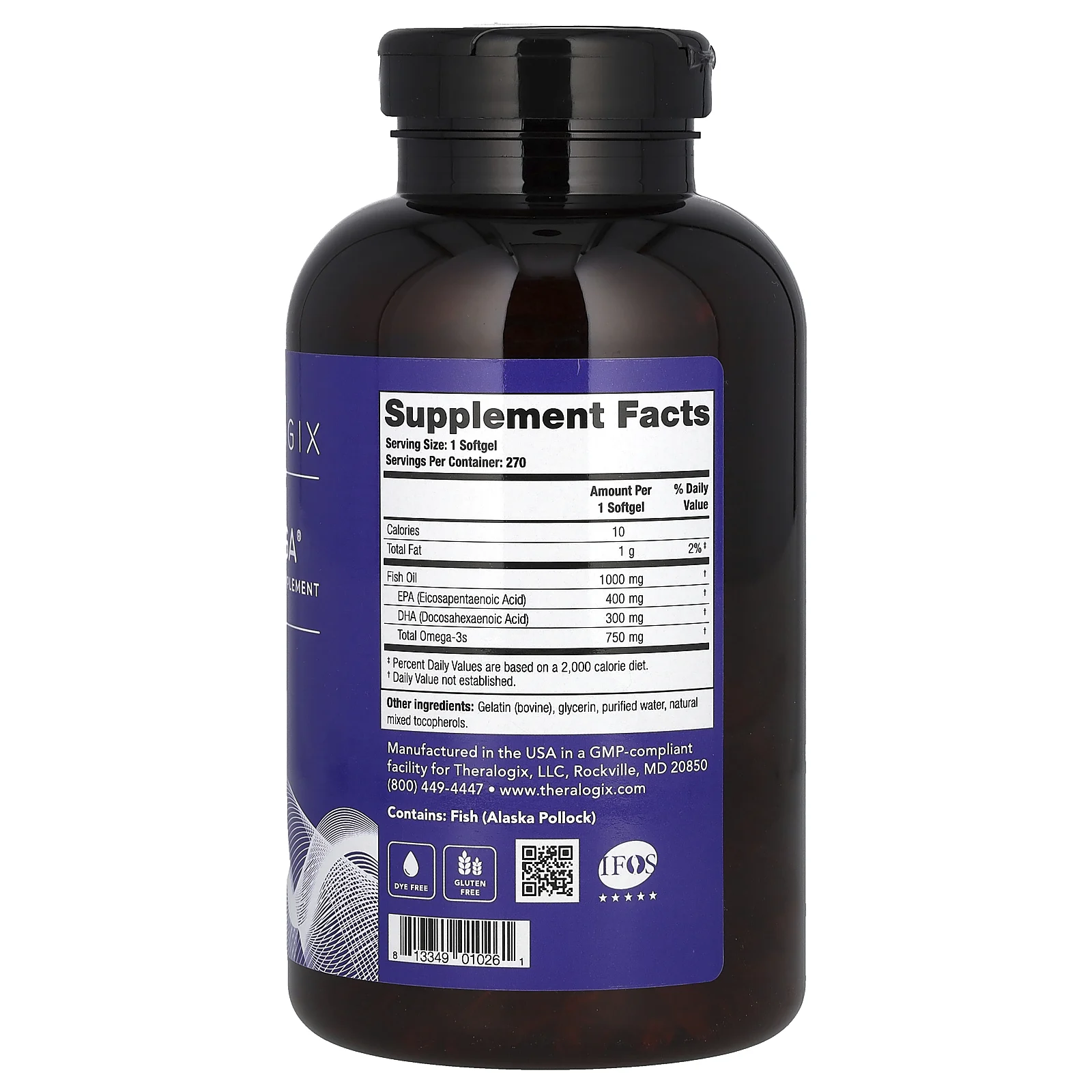 Theralogix, TherOmega, 270 капсул