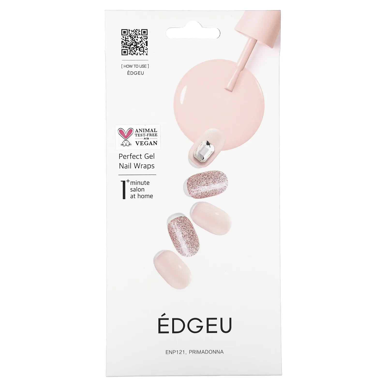 Edgeu, Perfect Gel Nail Wraps, ENP 121, Primadonna, набор из 16 полосок