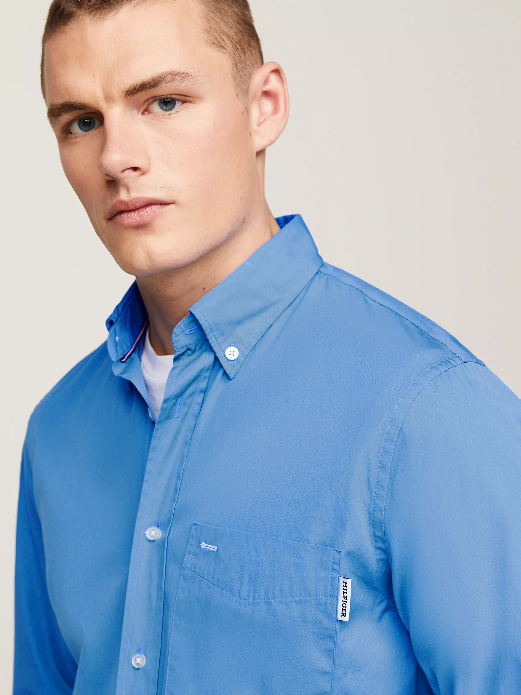 Мужская рубашка Tommy Hilfiger, Рубашка из поплина стандартного кроя с логотипом Monotype