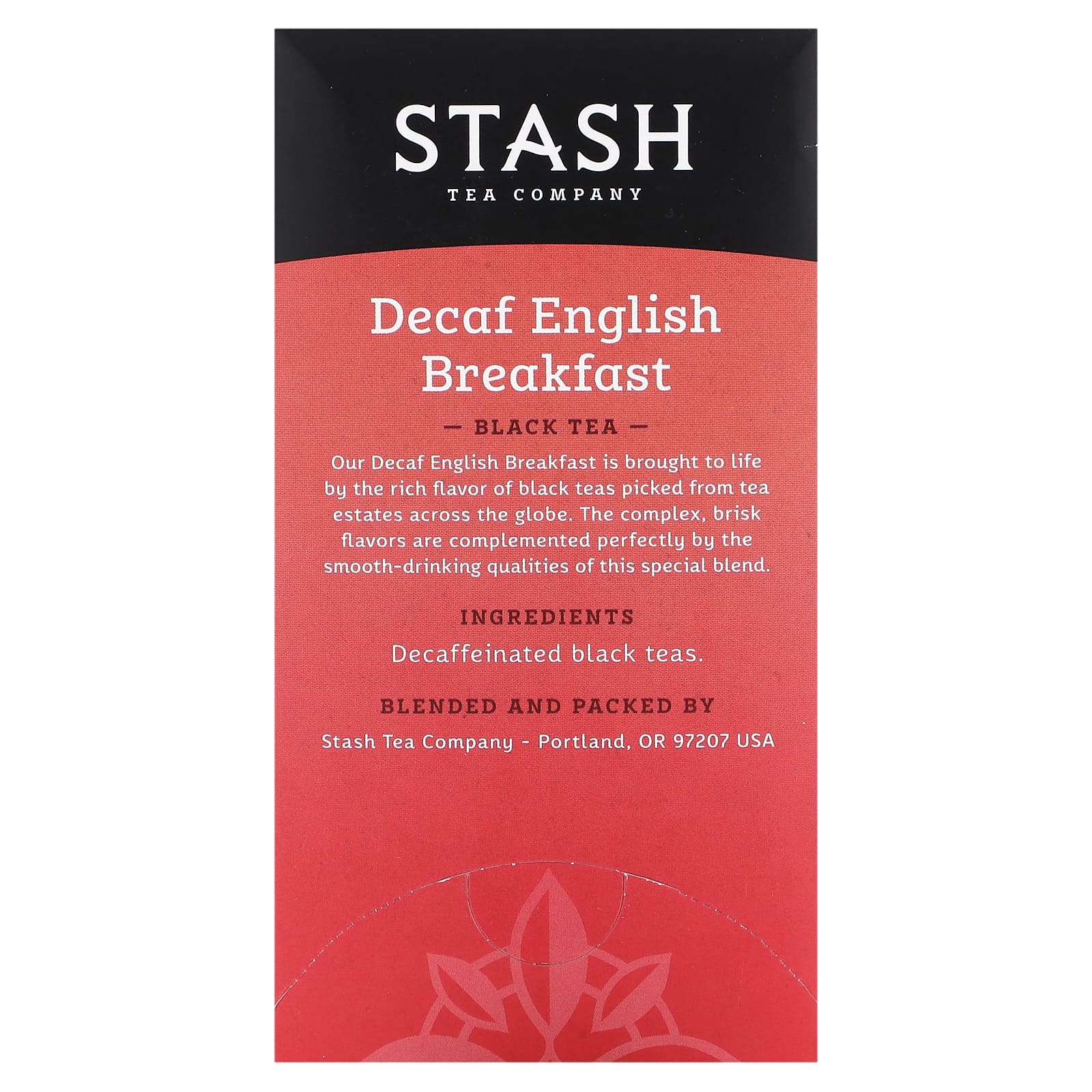 Stash Tea, Черный чай, без кофеина, английский завтрак, 18 чайных пакетиков, 36 г (1,2 унции)