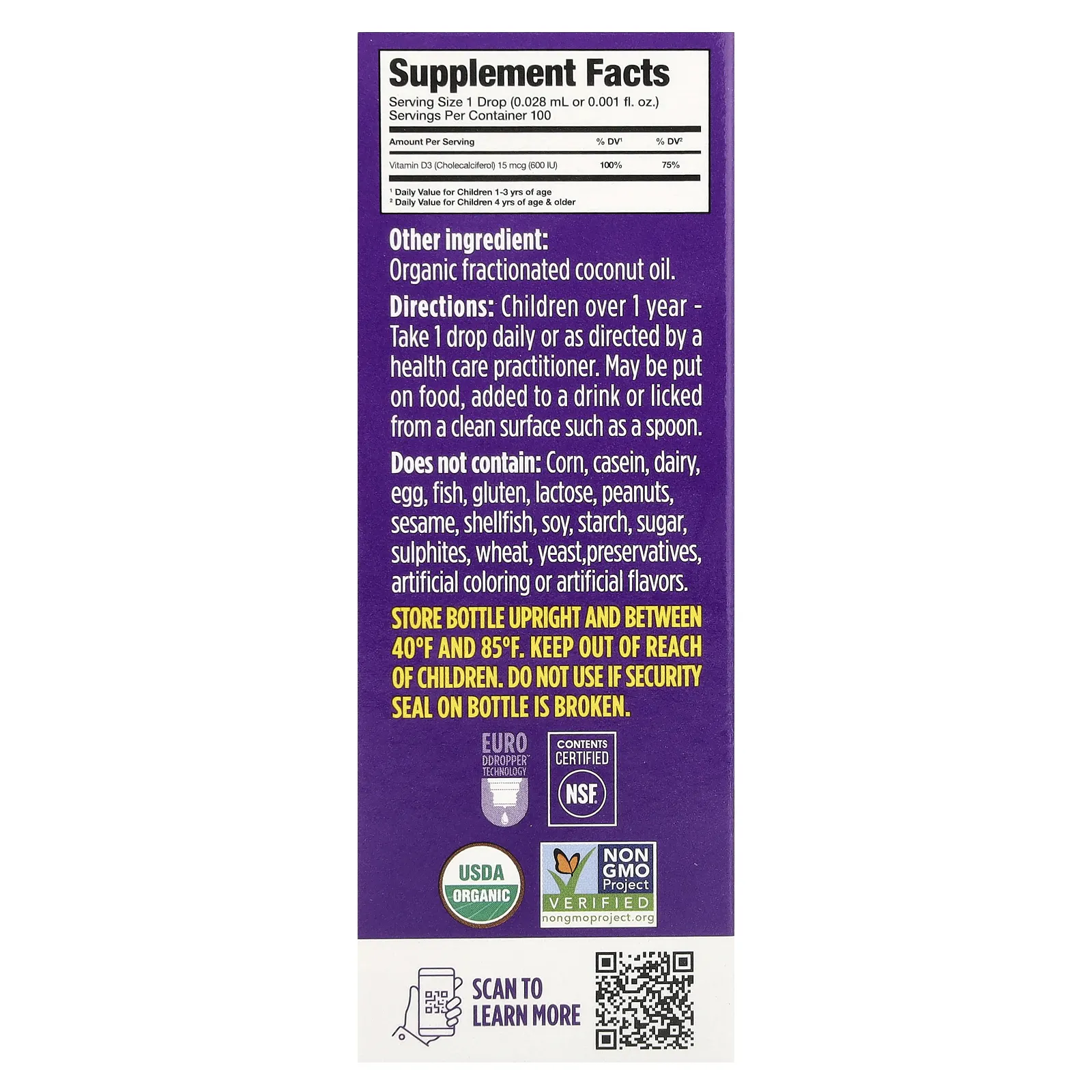 Ddrops, Booster, улучшенный жидкий витамин D3, 600 МЕ, 2,8 мл (0,09 жидк. унций)