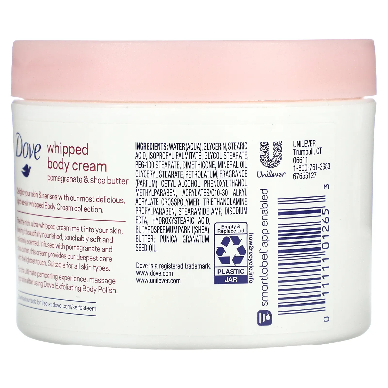 Dove, Взбитый крем для тела, гранат и масло ши, 283 г (10 унций)