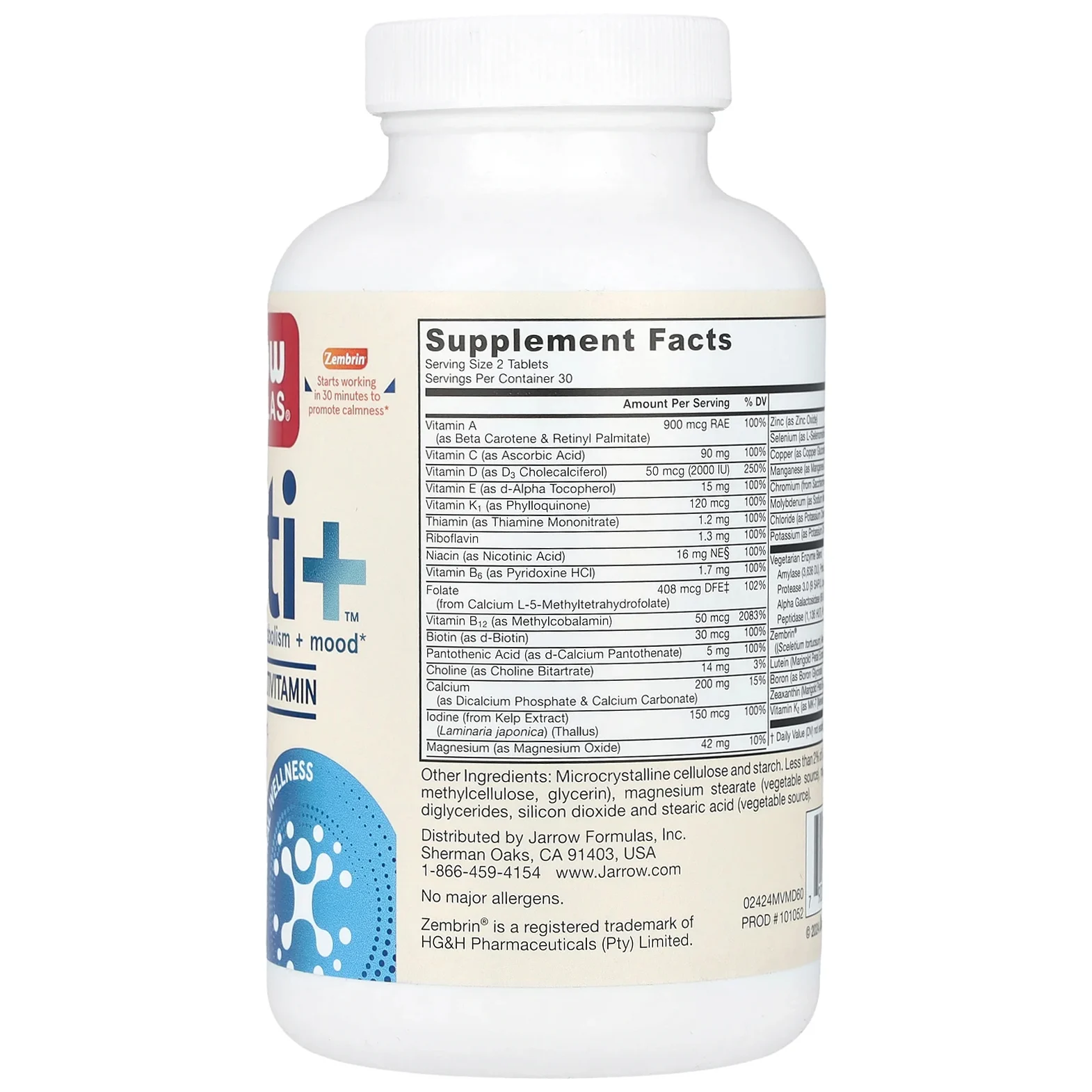 Jarrow Formulas, Mood Multi + ™, 60 таблеток