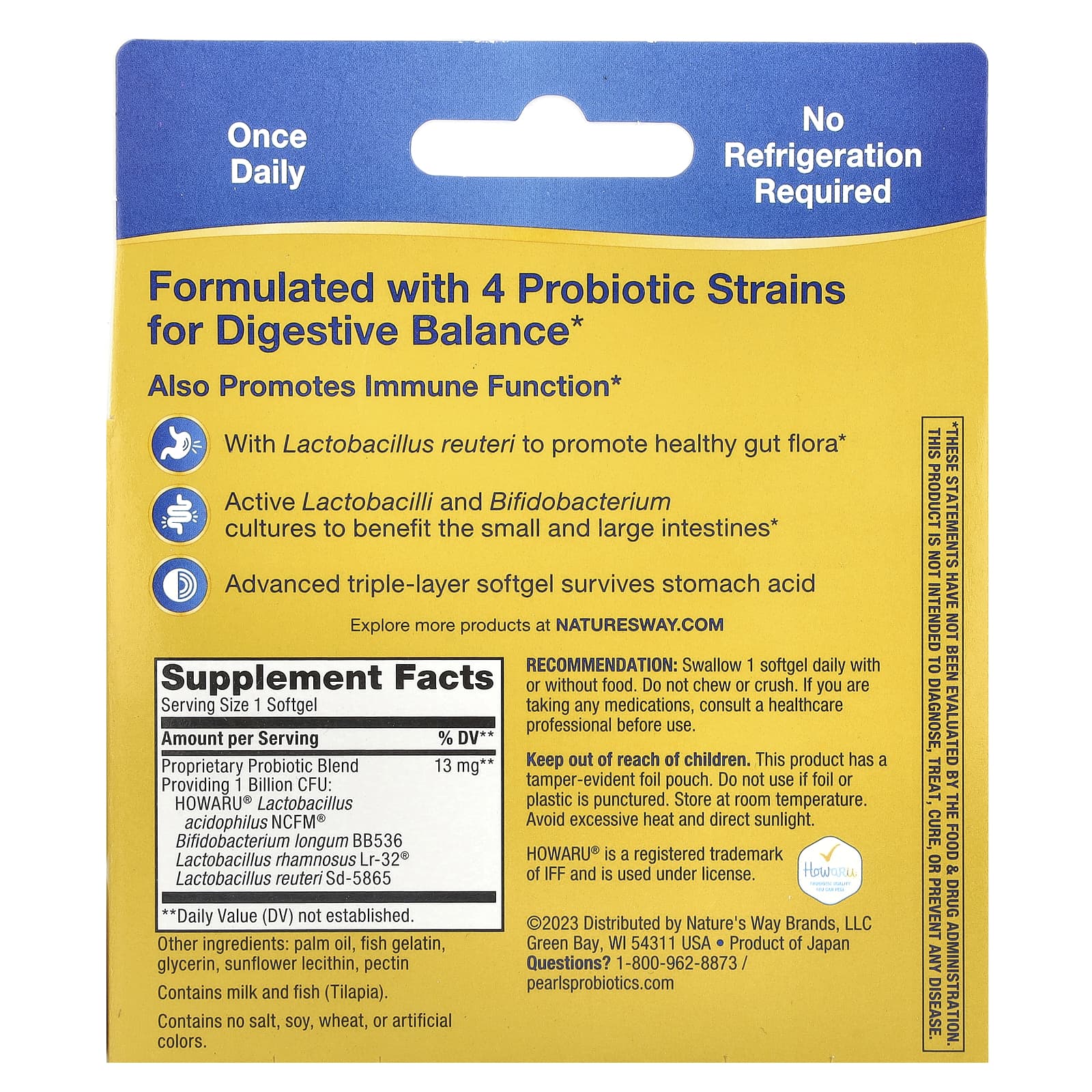 Nature's Way, Primadophilus Reuteri, пробиотик, 30 капсул