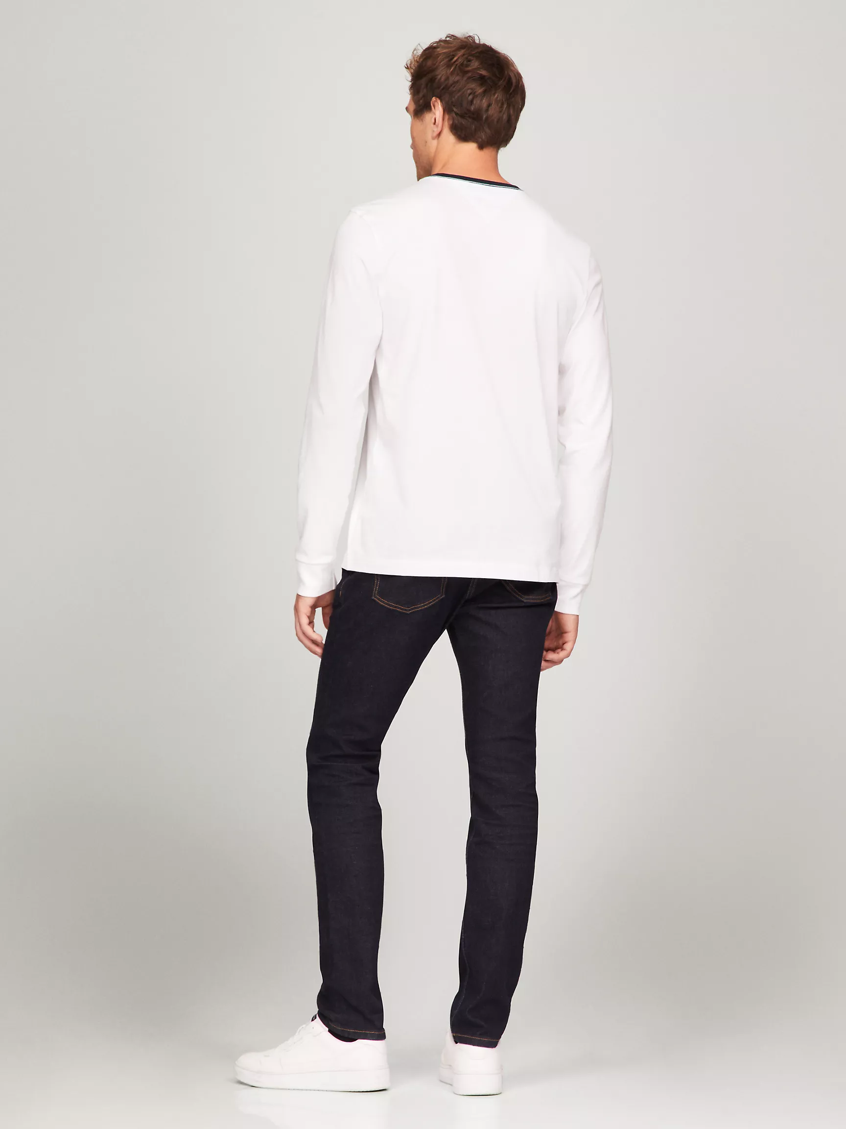 Мужская футболка Tommy Hilfiger, Футболка с длинным рукавом и вышитым логотипом флага