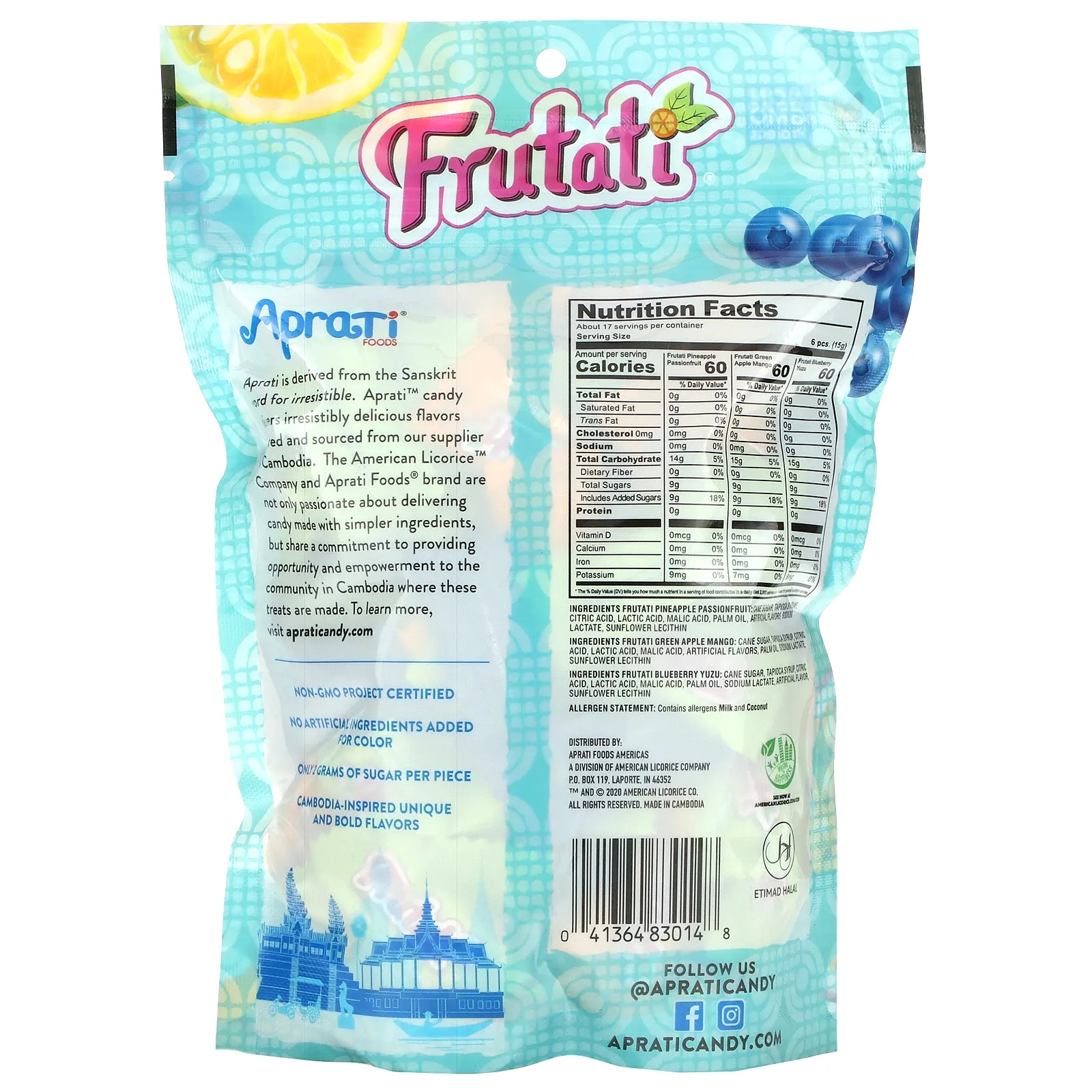 Aprati Foods, Hard Candy, ассорти Фрутати, 255 г (9 унций)