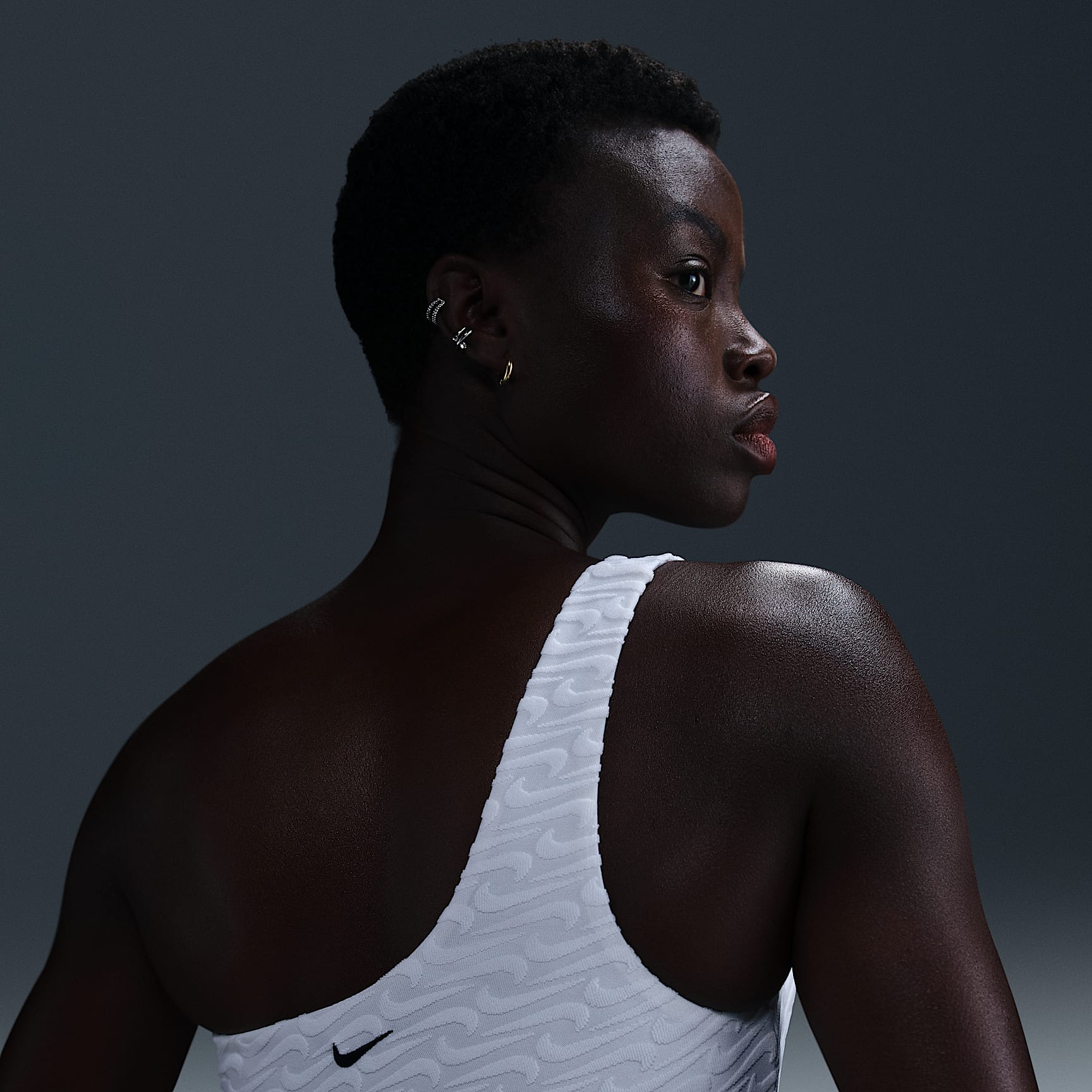 Nike Swim Swoosh Link Women's Terry Asymmetrical Bikini Top