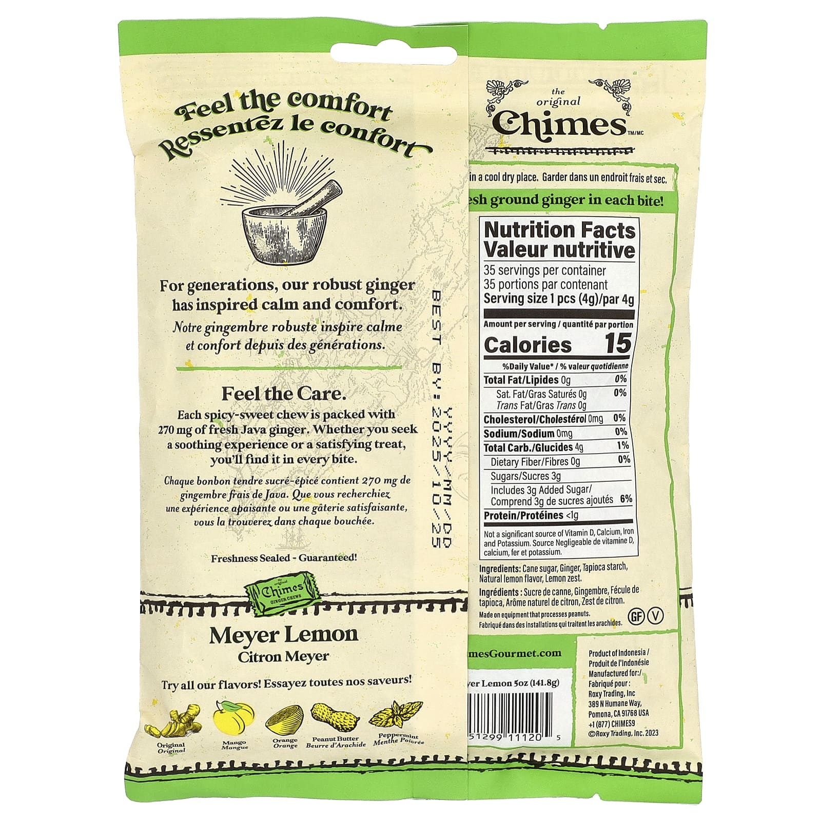 Chimes, жевательные таблетки с имбирем, со вкусом лимона Мейера, 141,8 г (5 унций)