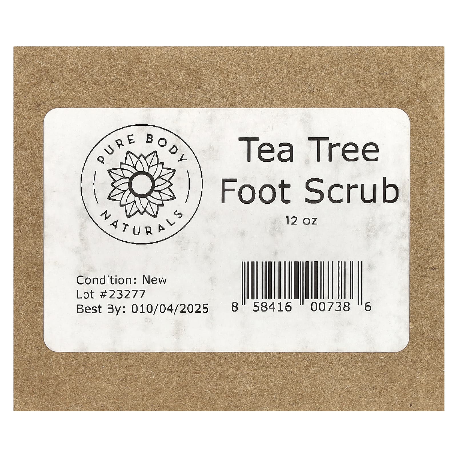 Pure Body Naturals, Масло чайного дерева, скраб для тела и ног, 340 г (12 унций)