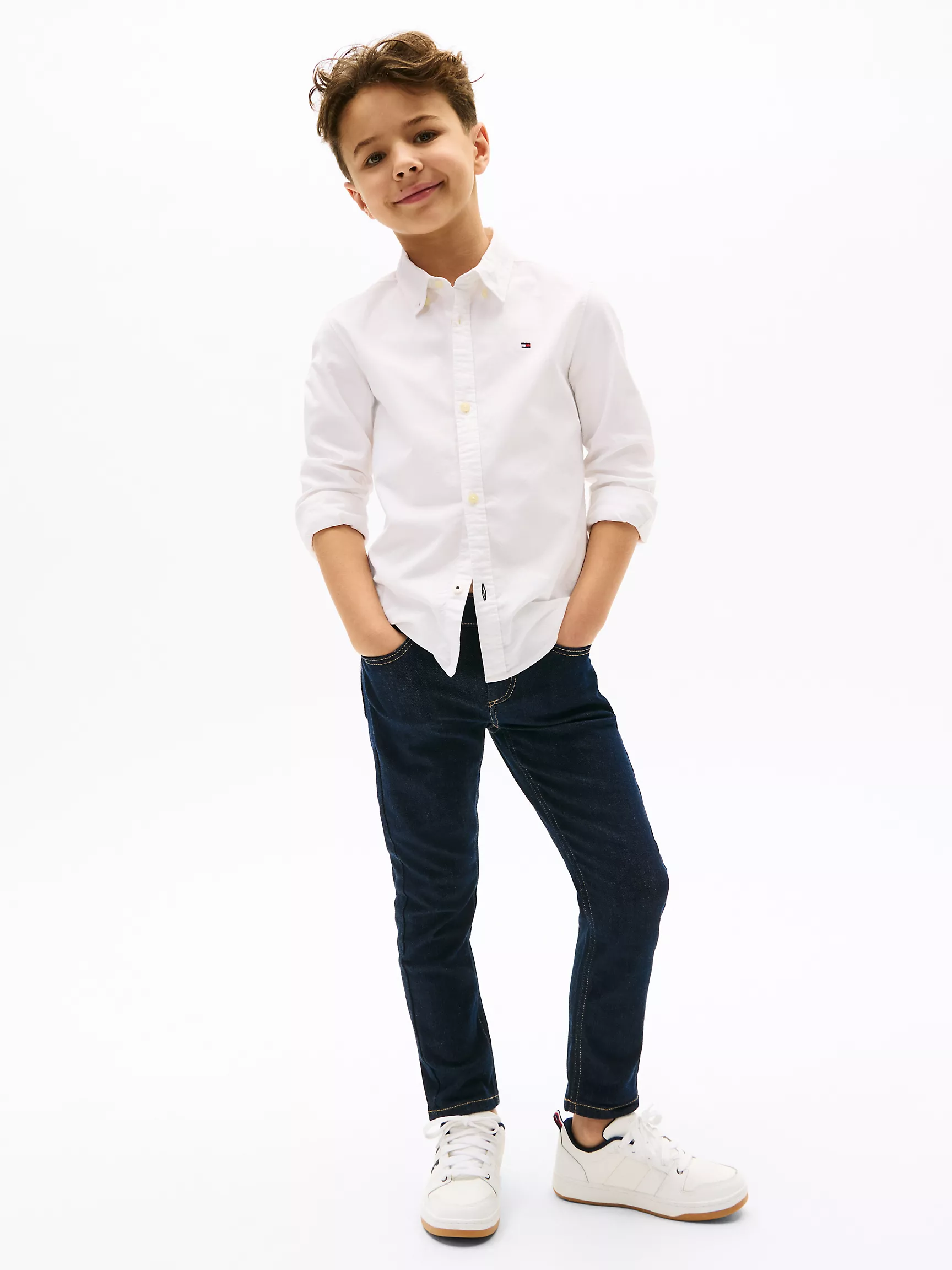 Рубашка для мальчика Tommy Hilfiger, Детская эластичная рубашка из оксфорда