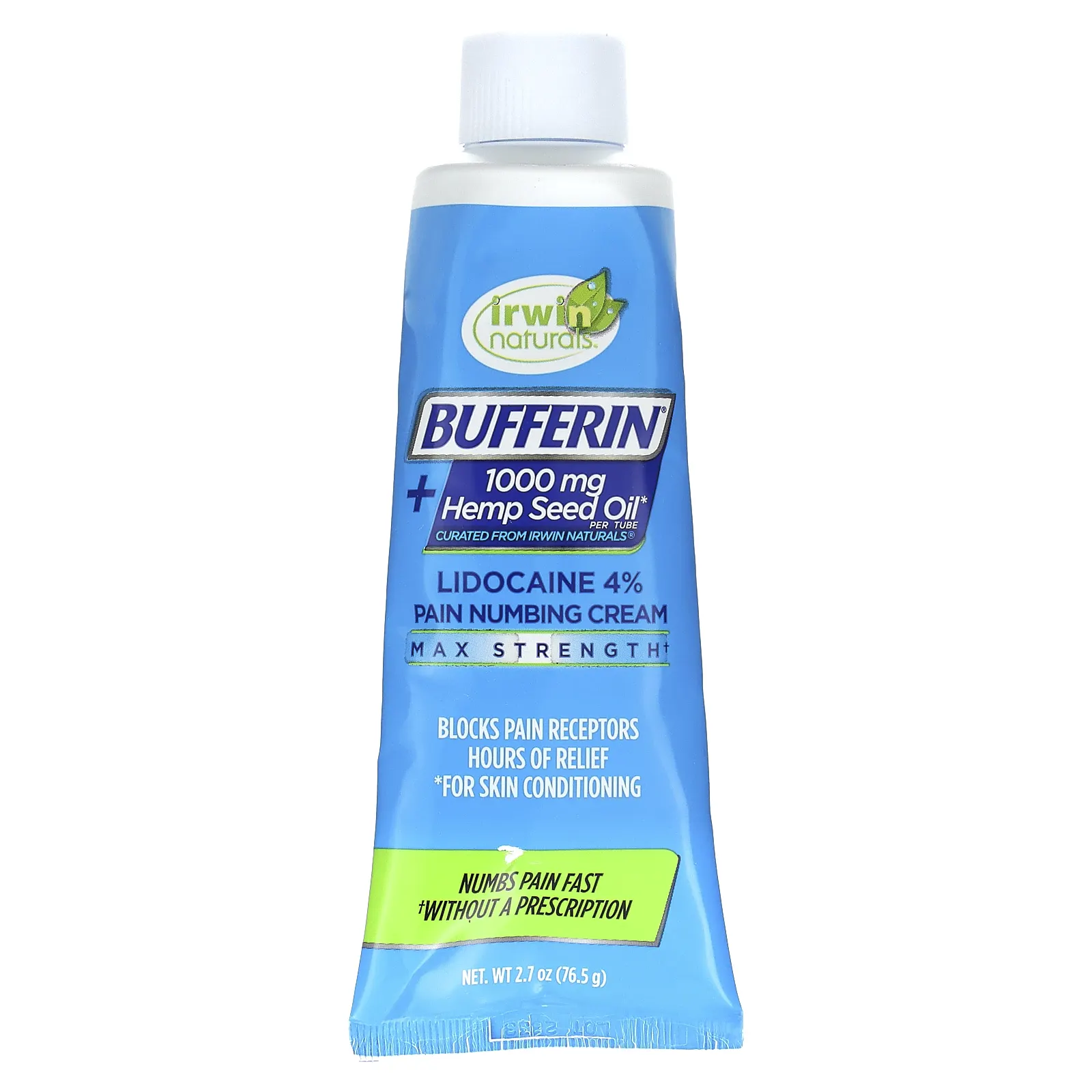 Bufferin, обезболивающий крем с лидокаином, 4%, максимальная сила действия, 76,5 г (2,7 унции)