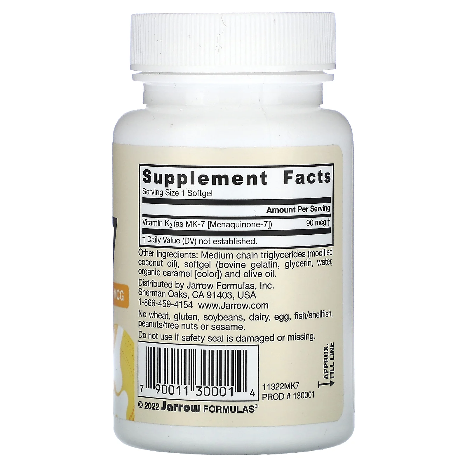 Jarrow Formulas, MK-7, 90 мкг, 60 капсул