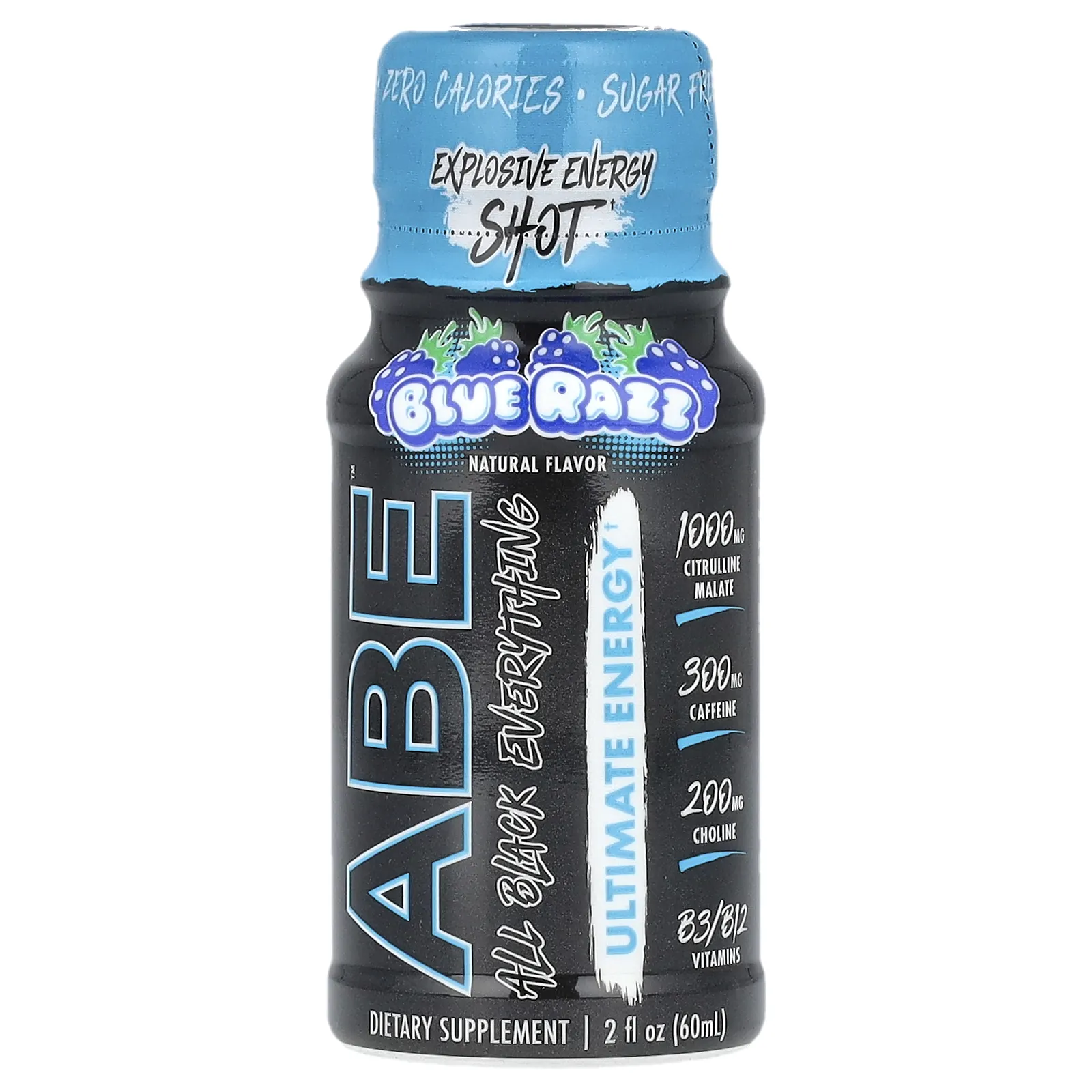 ABE, Ultimate Energy, Blue Razz, 12 пакетиков по 60 мл (2 жидк. Унции)