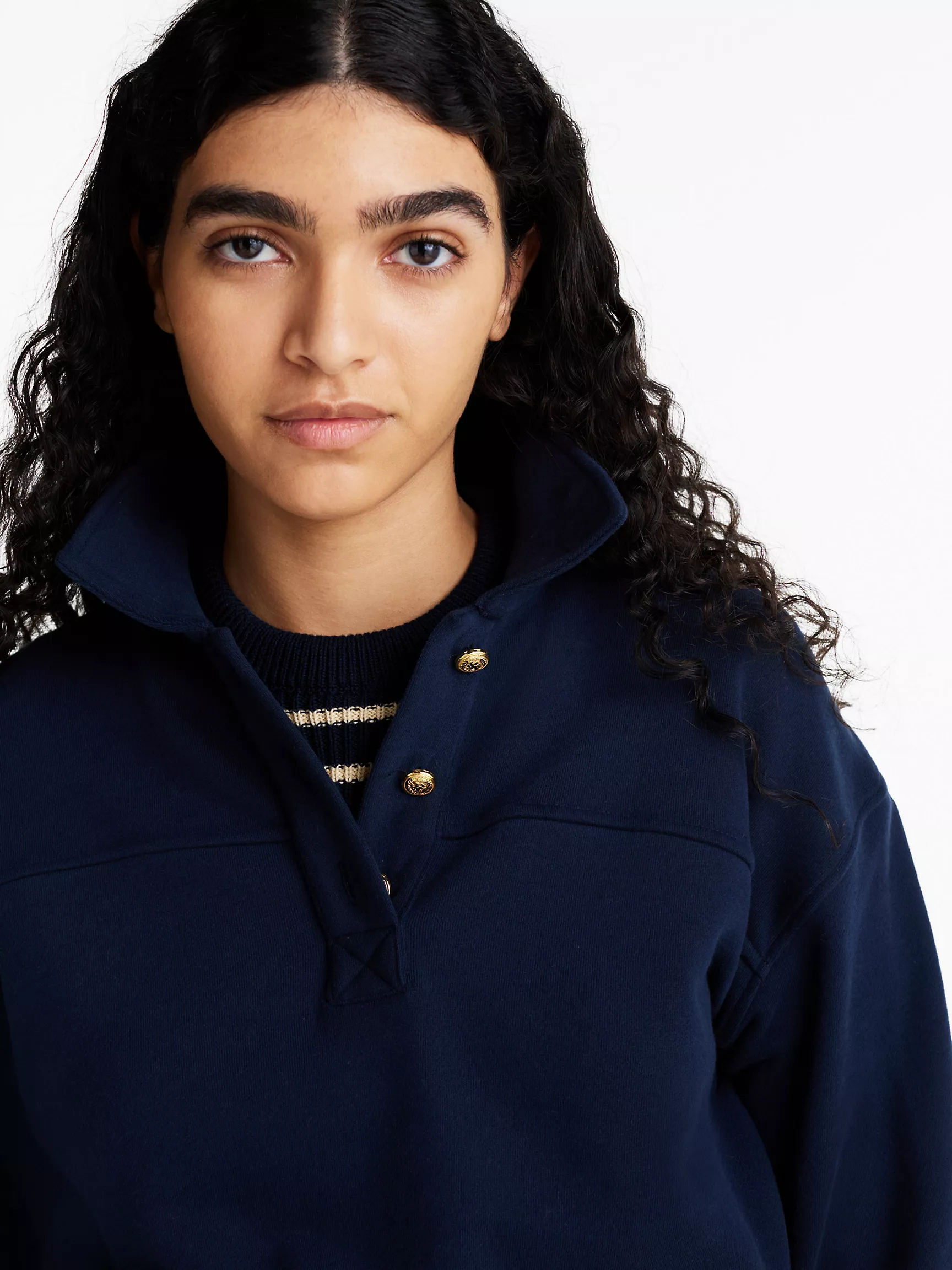 Женская толстовка Tommy Hilfiger, Поло-свитшот с золотыми пуговицами