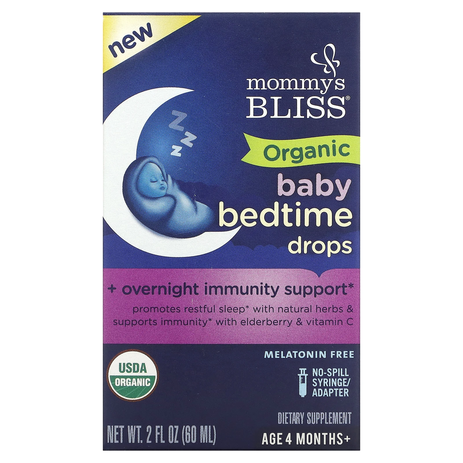 Mommy's Bliss, Органические капли для детей от 4 месяцев, 60 мл (2 жидк. Унции)