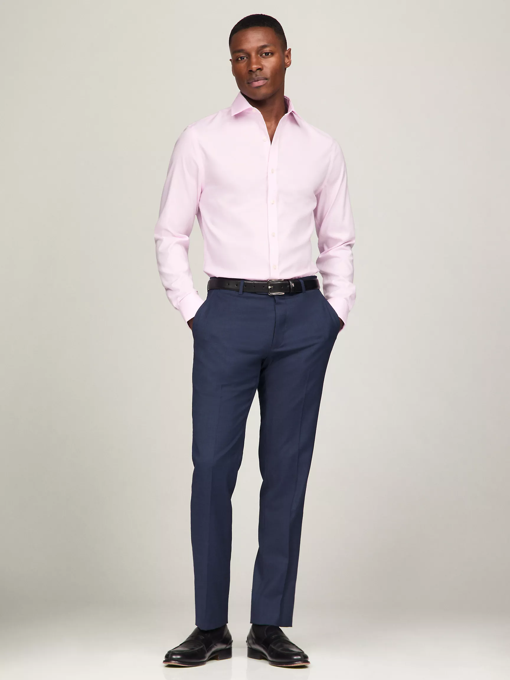 Мужская рубашка Tommy Hilfiger, Приталенная однотонная рубашка THFlex