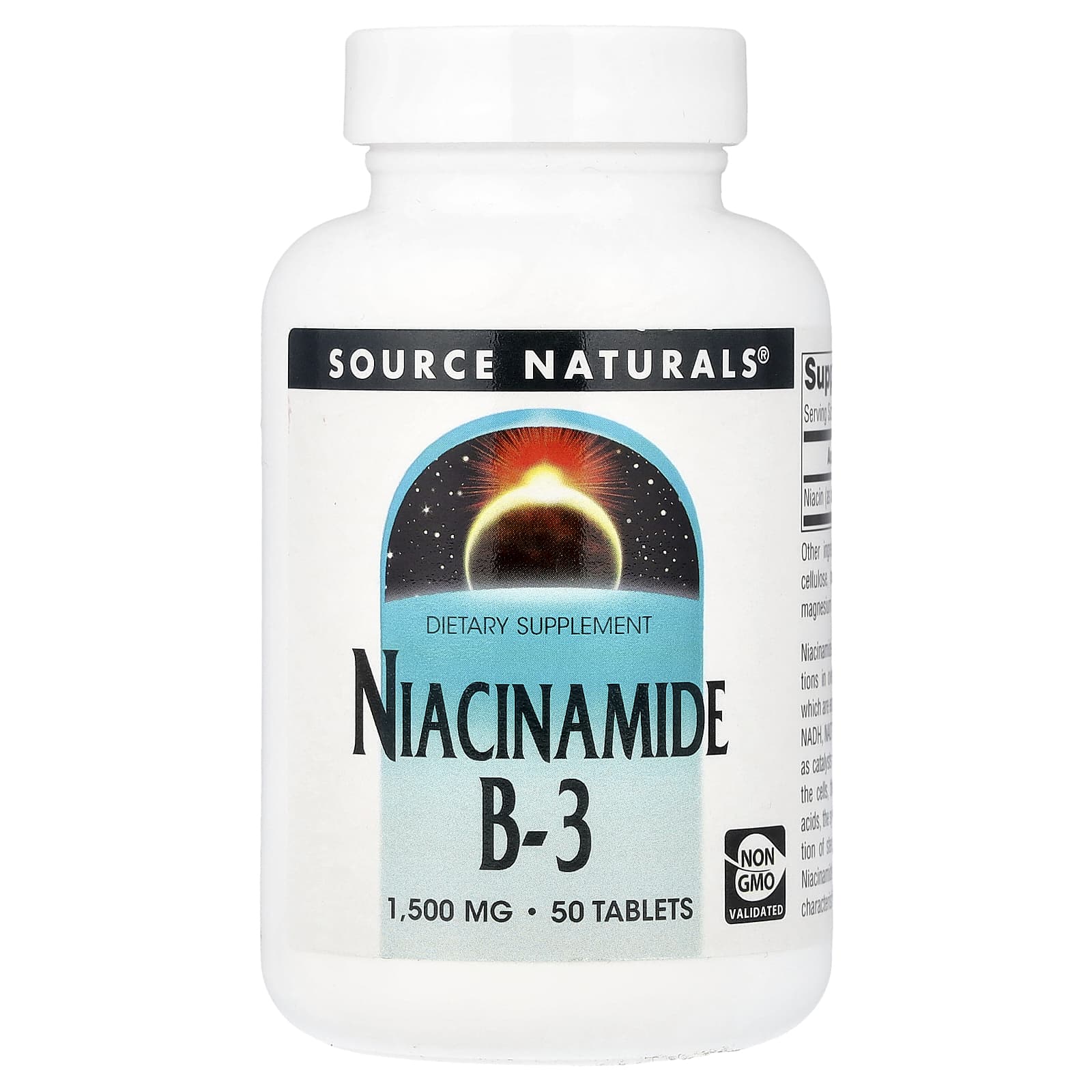 Source Naturals, никотинамид B3, 1500 мг, 50 таблеток