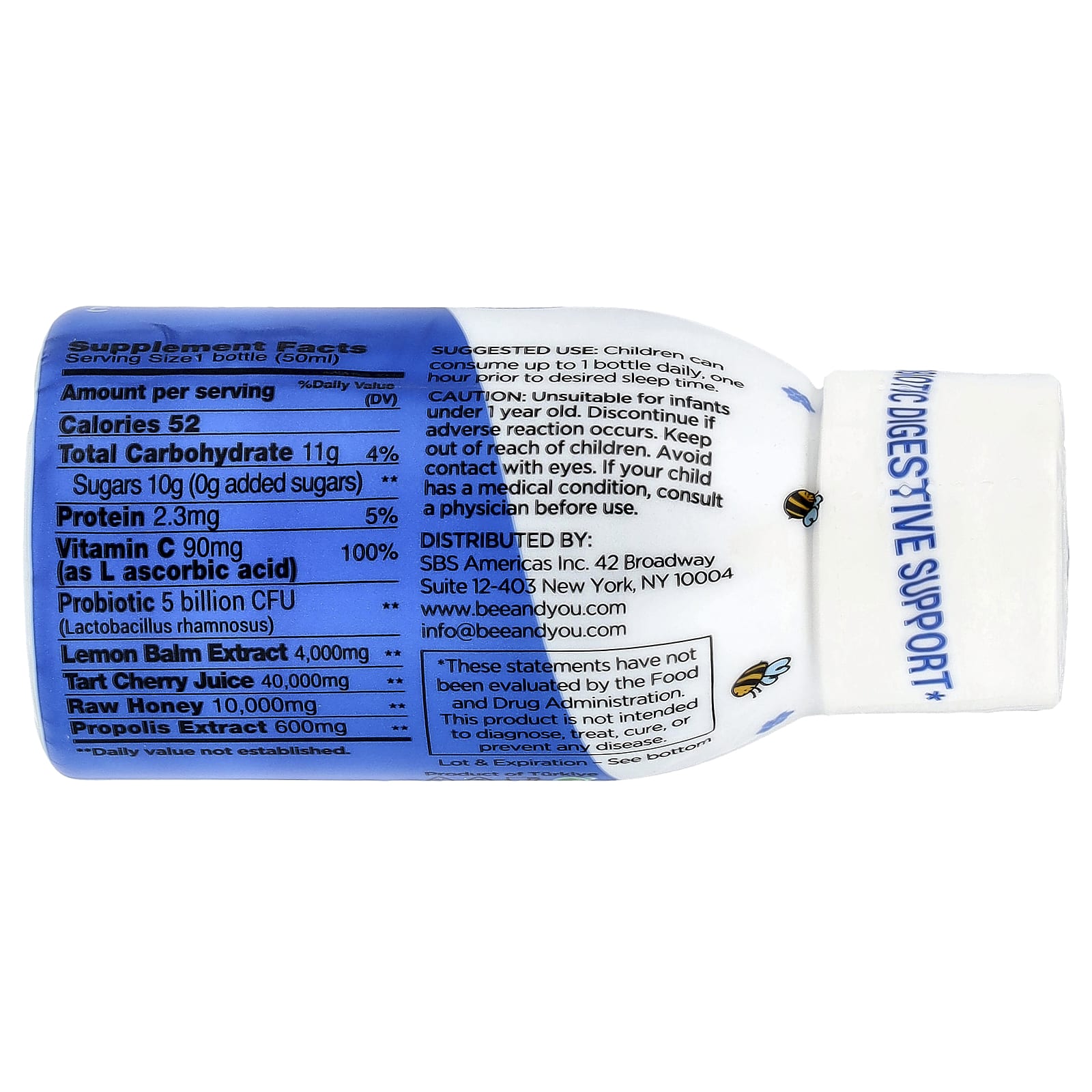 Bee & You, Kids, ночная прививка с прополисом, 50 мл (1,69 жидк. Унции)