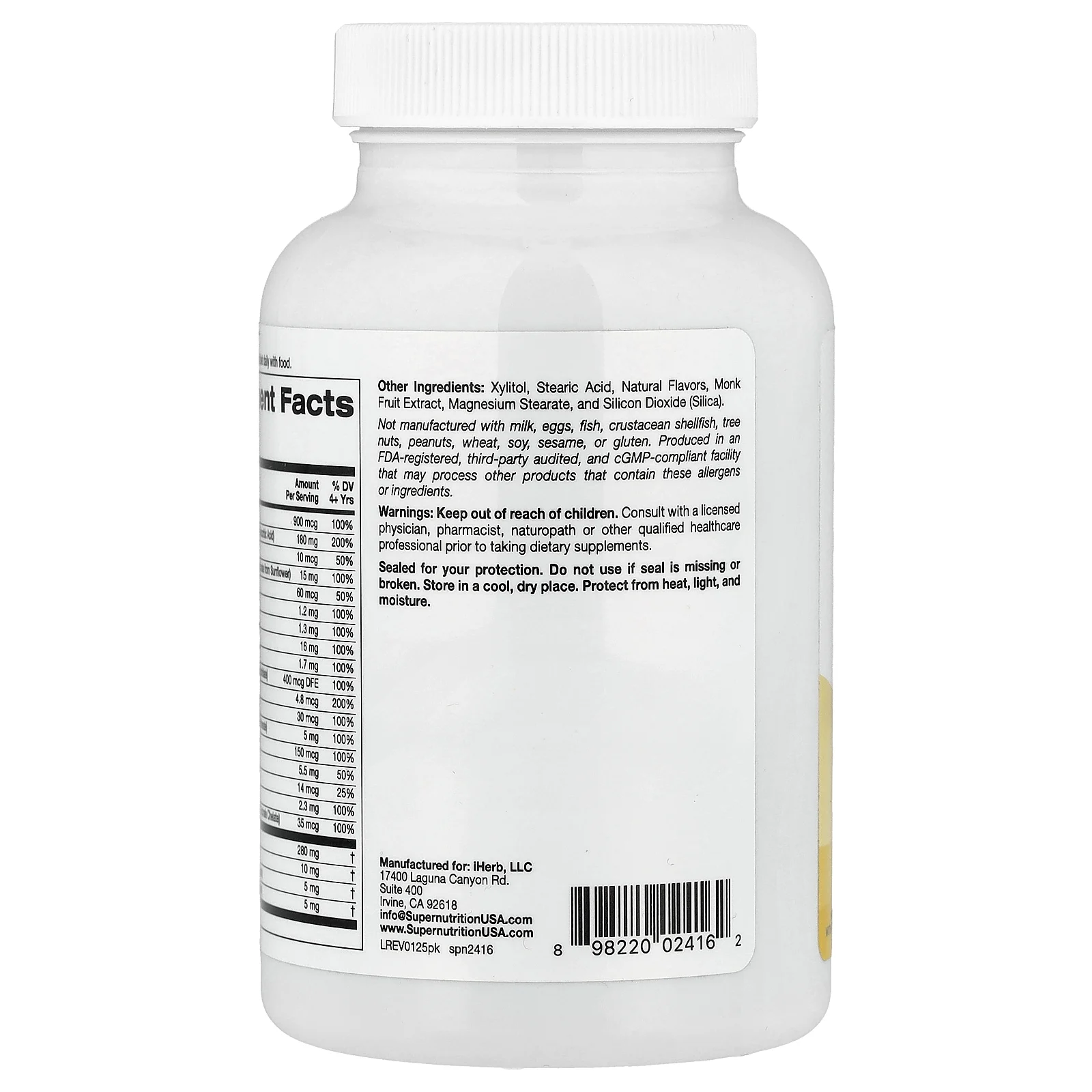 Super Nutrition, Simply One®, Perfect Kid's®, мультивитамины для детей, с витамином B12, голубикой, специями, витамином A и фолатом, 60 жевательных таблеток