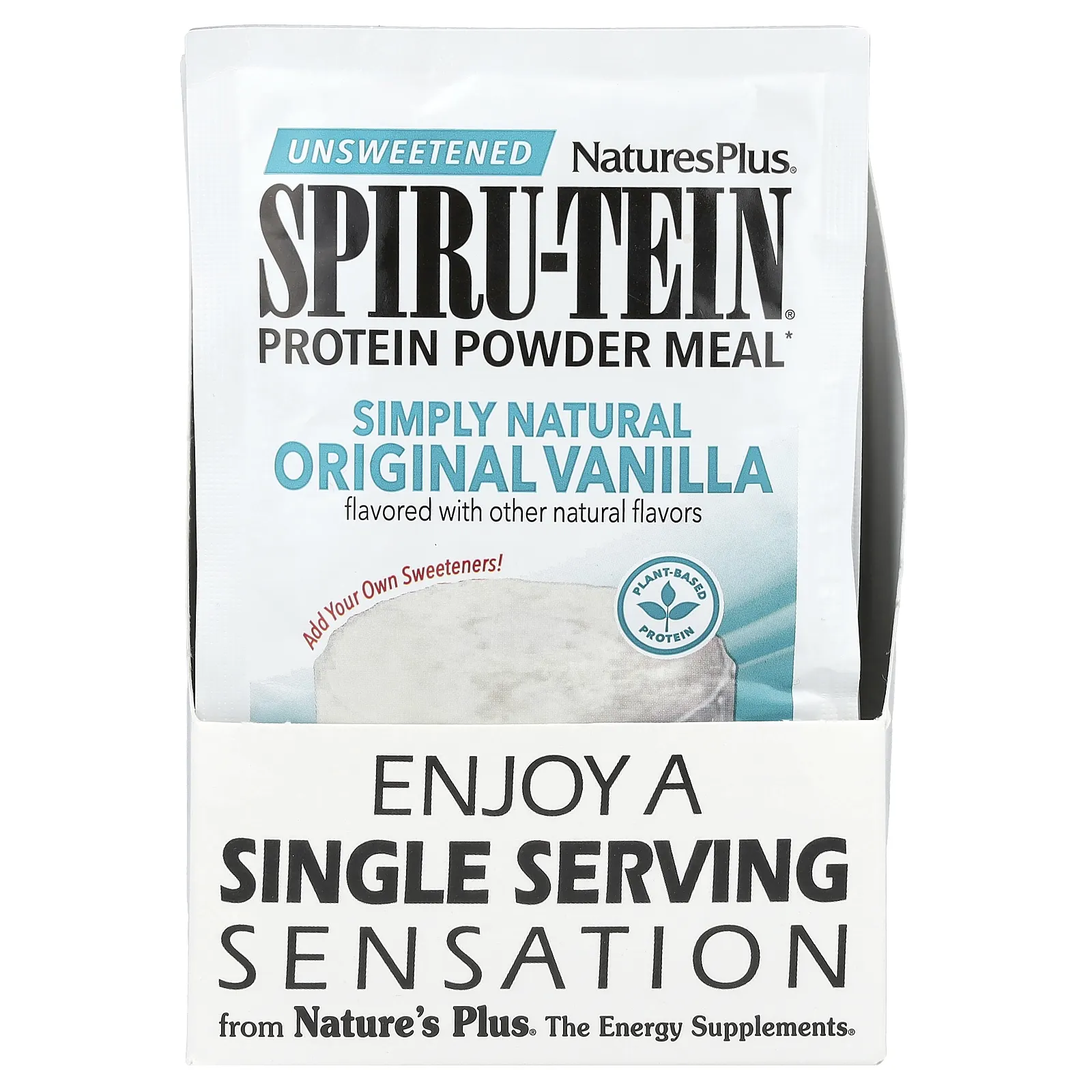 NaturesPlus, Spiru-Tein, энергетическая добавка с высоким содержанием протеина, со вкусом ванили, 8 пакетиков, по 23 г (0,8 унции)