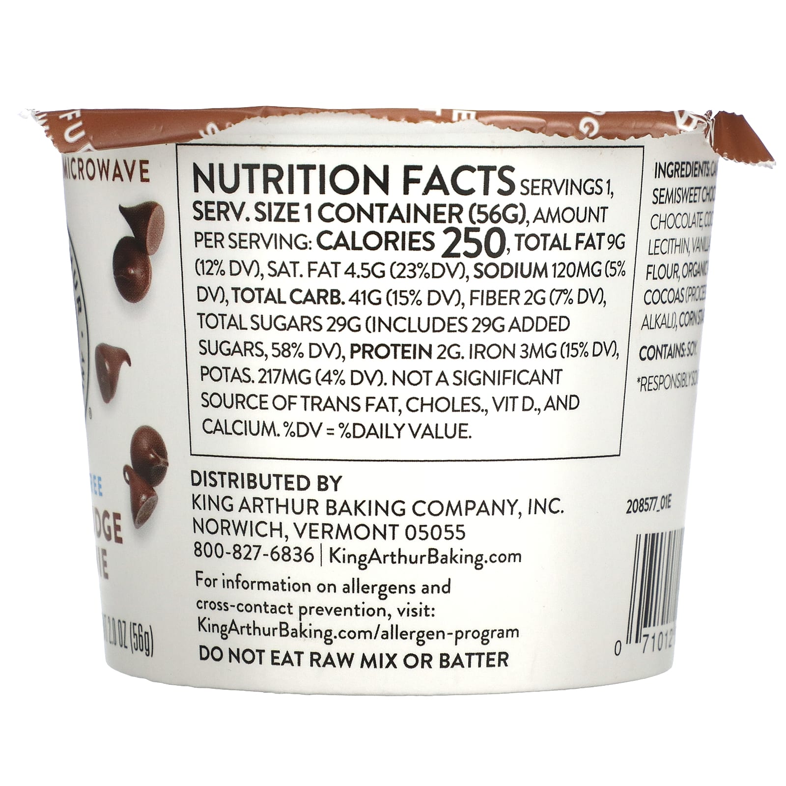 King Arthur Baking Company, смесь без глютена, одна порция, брауни с помадкой, 56 г (2 унции)