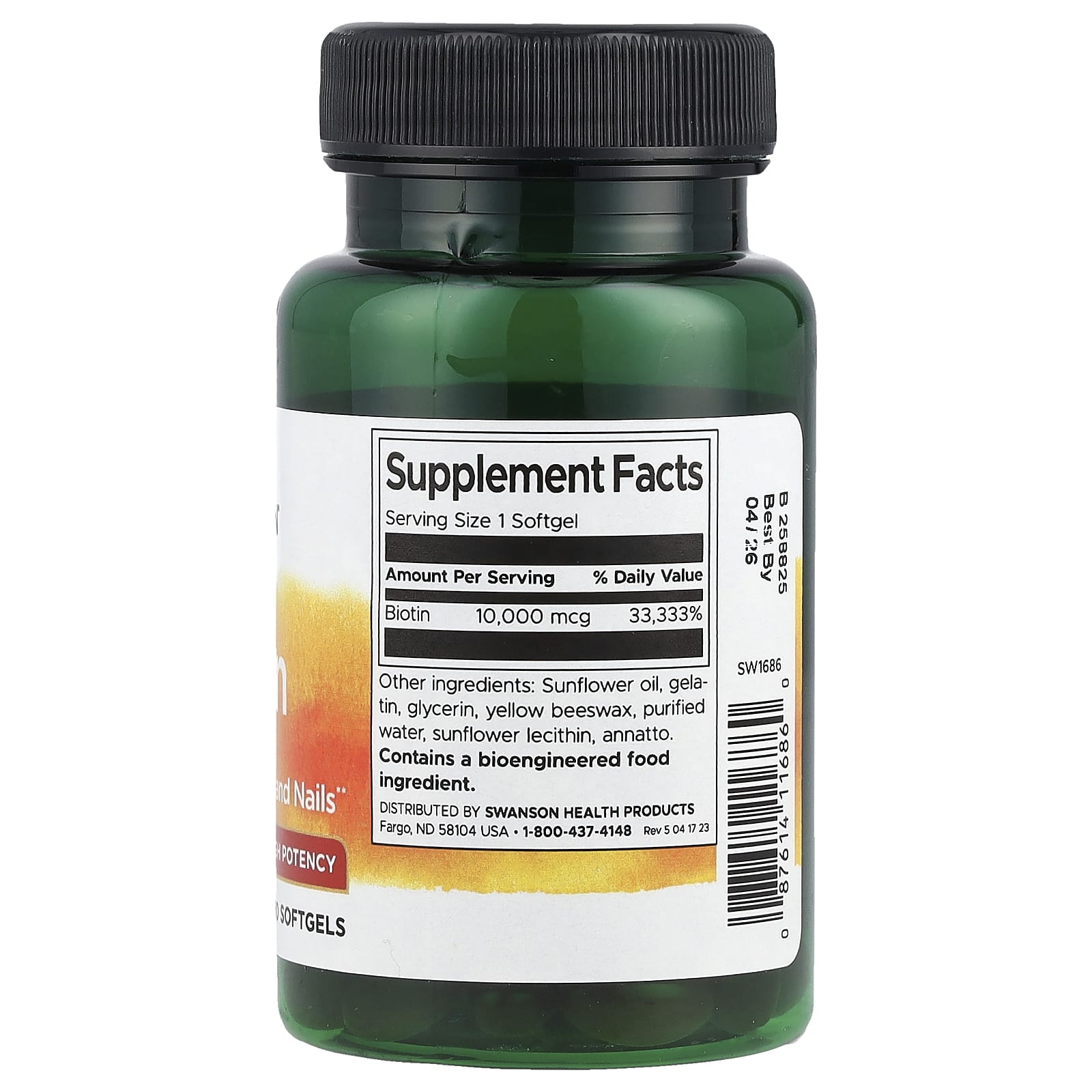 Swanson, Биотин, 10 000 мкг, 60 мягких таблеток