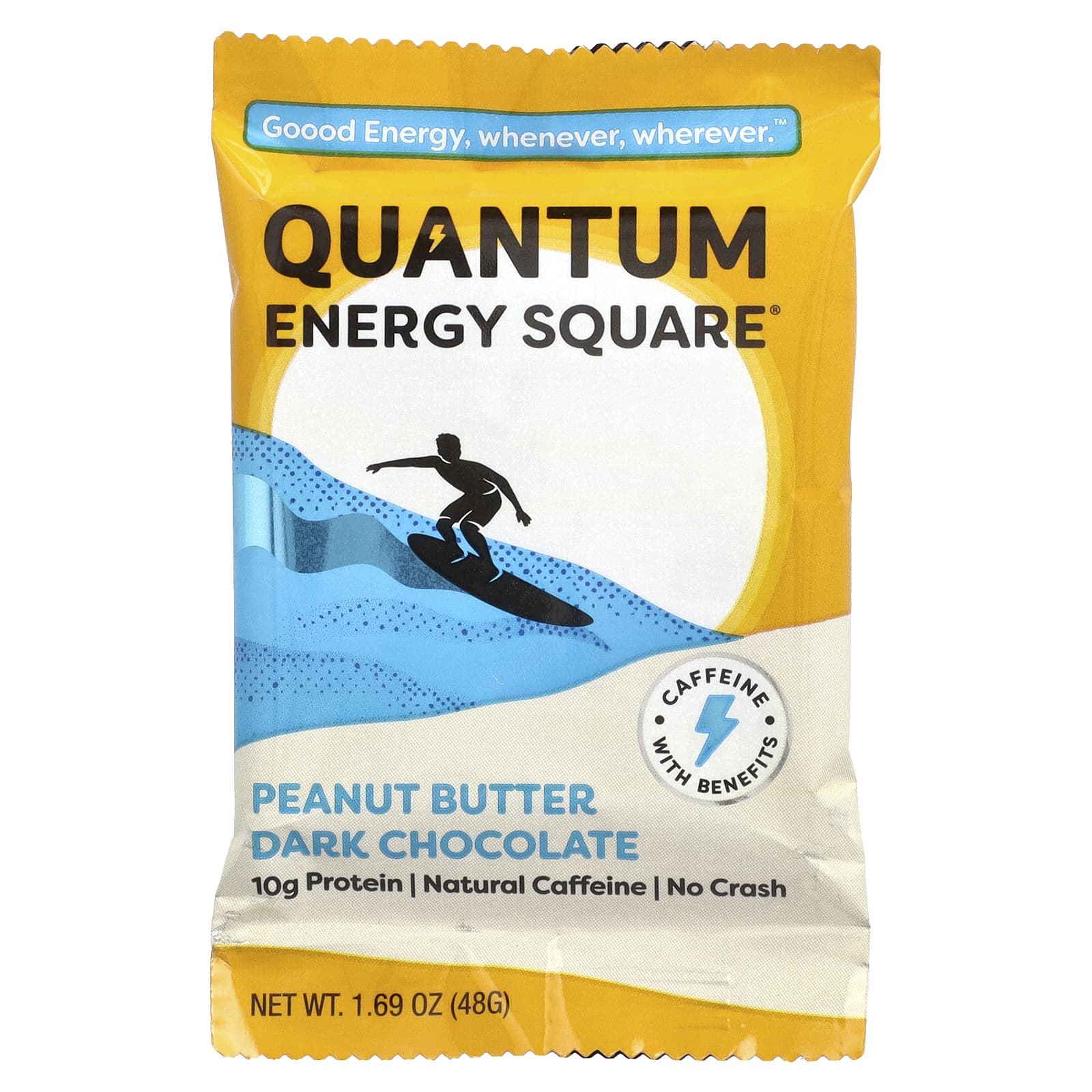 Quantum Energy Square, Темный шоколад с арахисовой пастой, 8 квадратов по 48 г (1,69 унции)