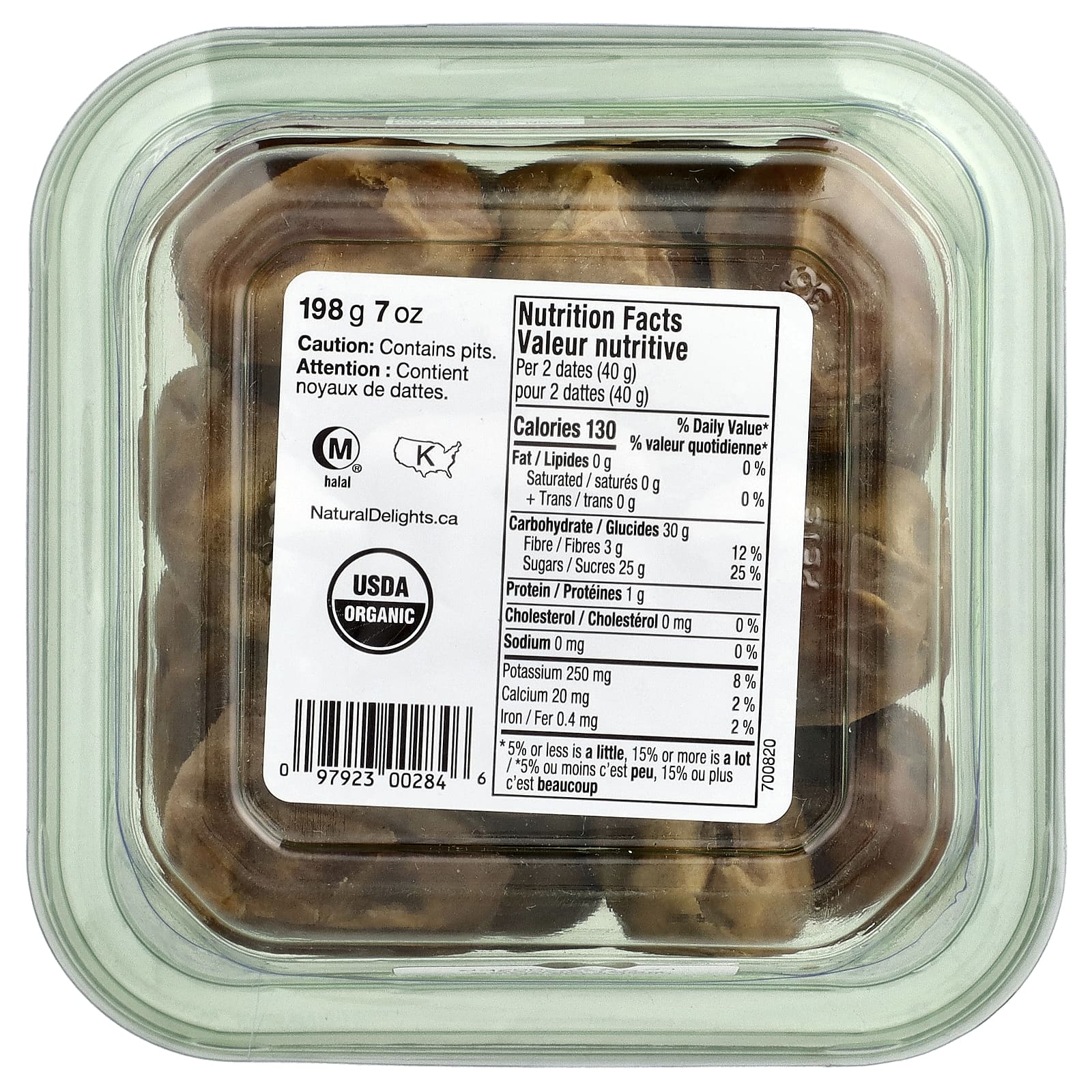 Natural Delights, органические финики суккари, 198 г (7 унций)