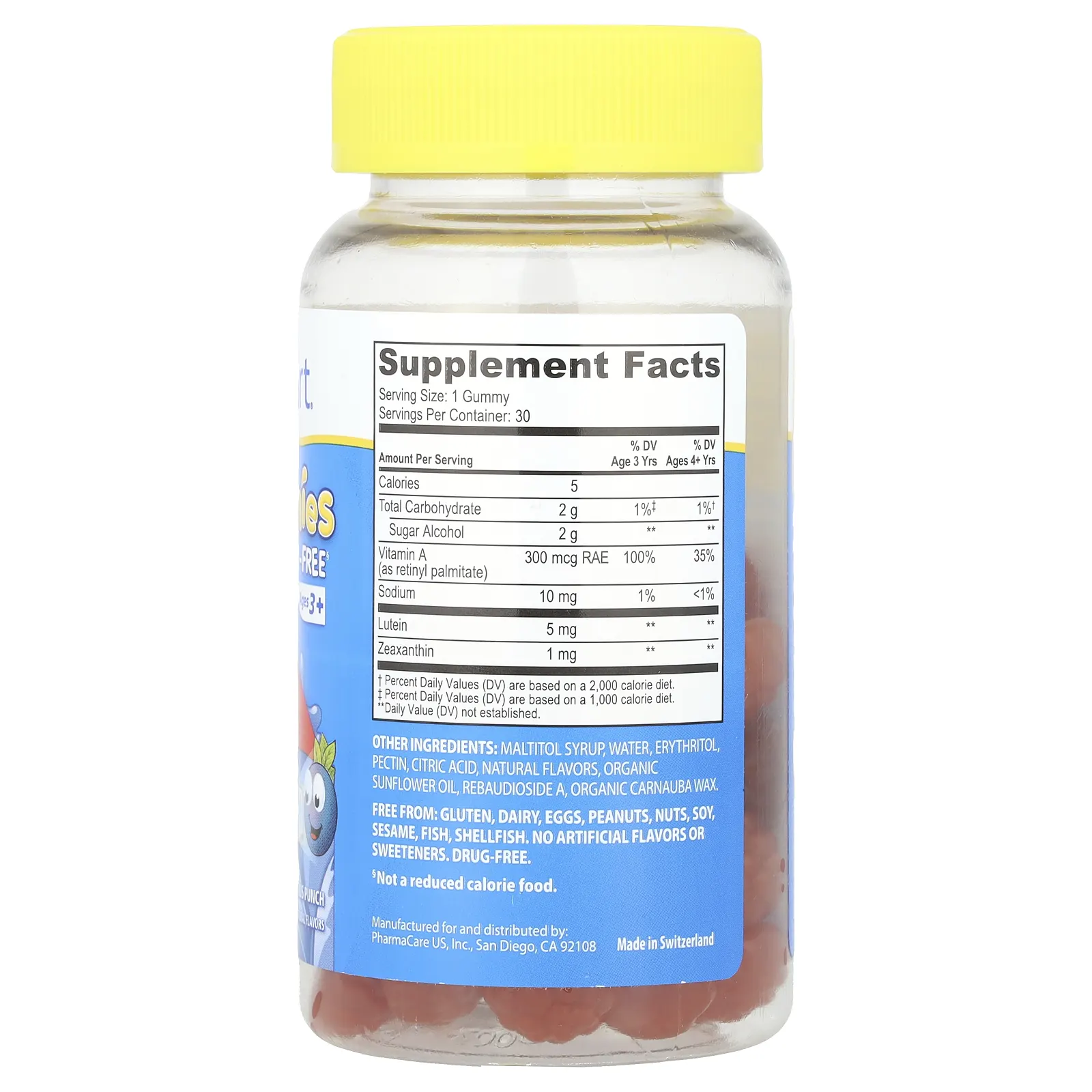 Kids Smart® Vita Gummies, Kids Smart® Vita, жевательные таблетки для здоровья глаз, без сахара, для детей от 3 лет, цитрусовый пунш, 30 жевательных таблеток