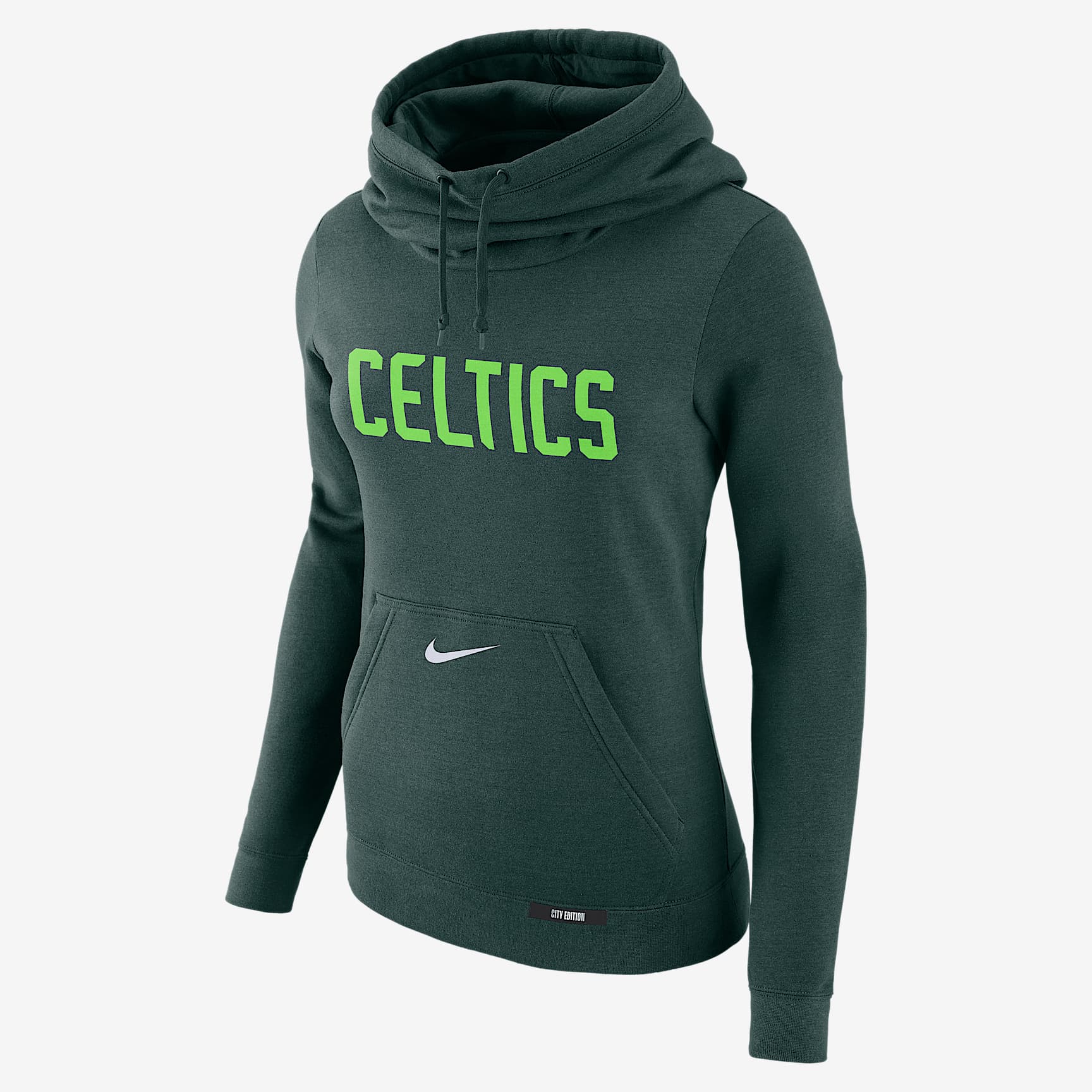Boston Celtics Club City Edition Women's Nike NBA Fleece Funnel-Neck Hoodie