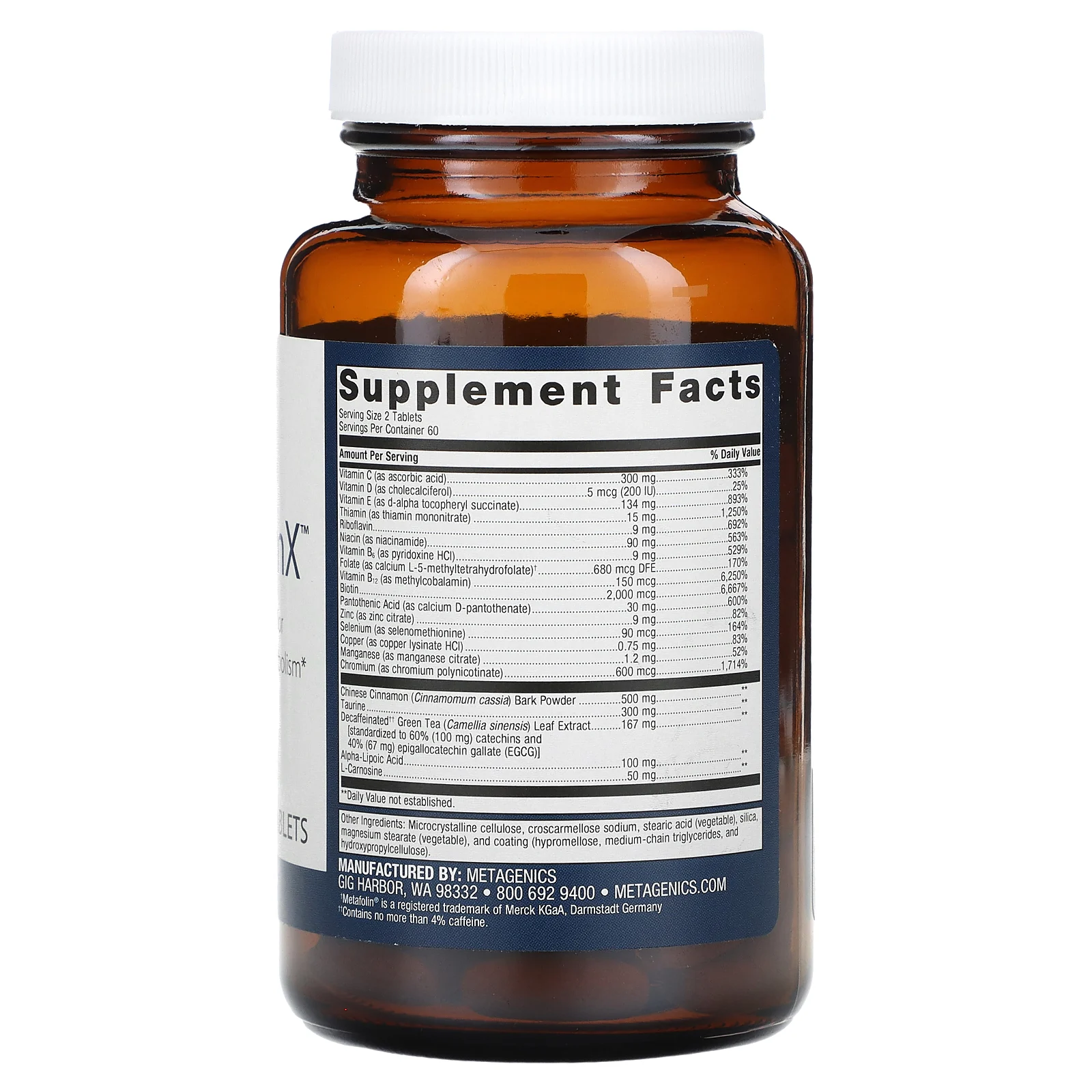 Metagenics, MetaGlycemX`` 120 таблеток