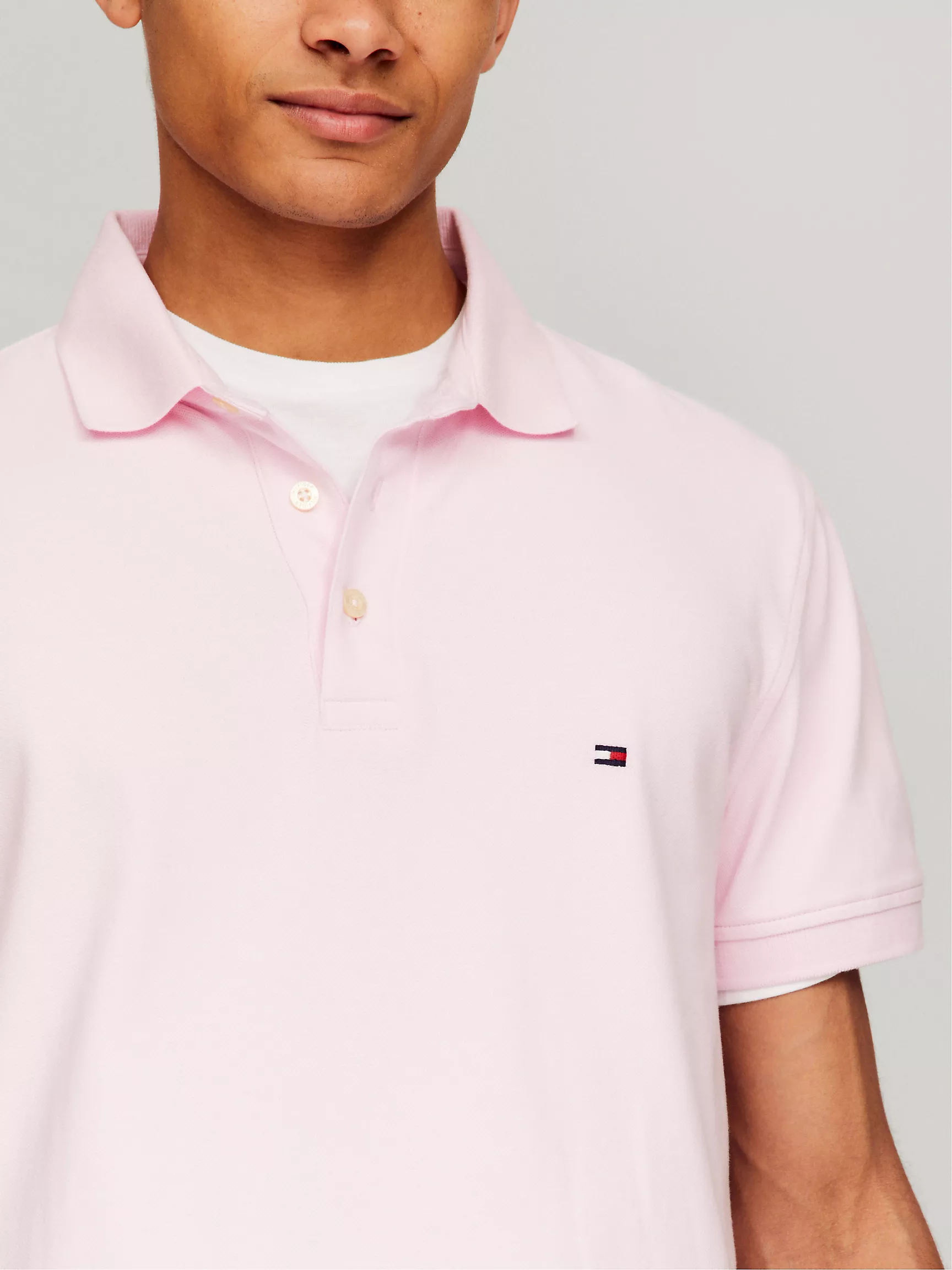 Мужское поло Tommy Hilfiger, Приталенное эластичное поло из пике