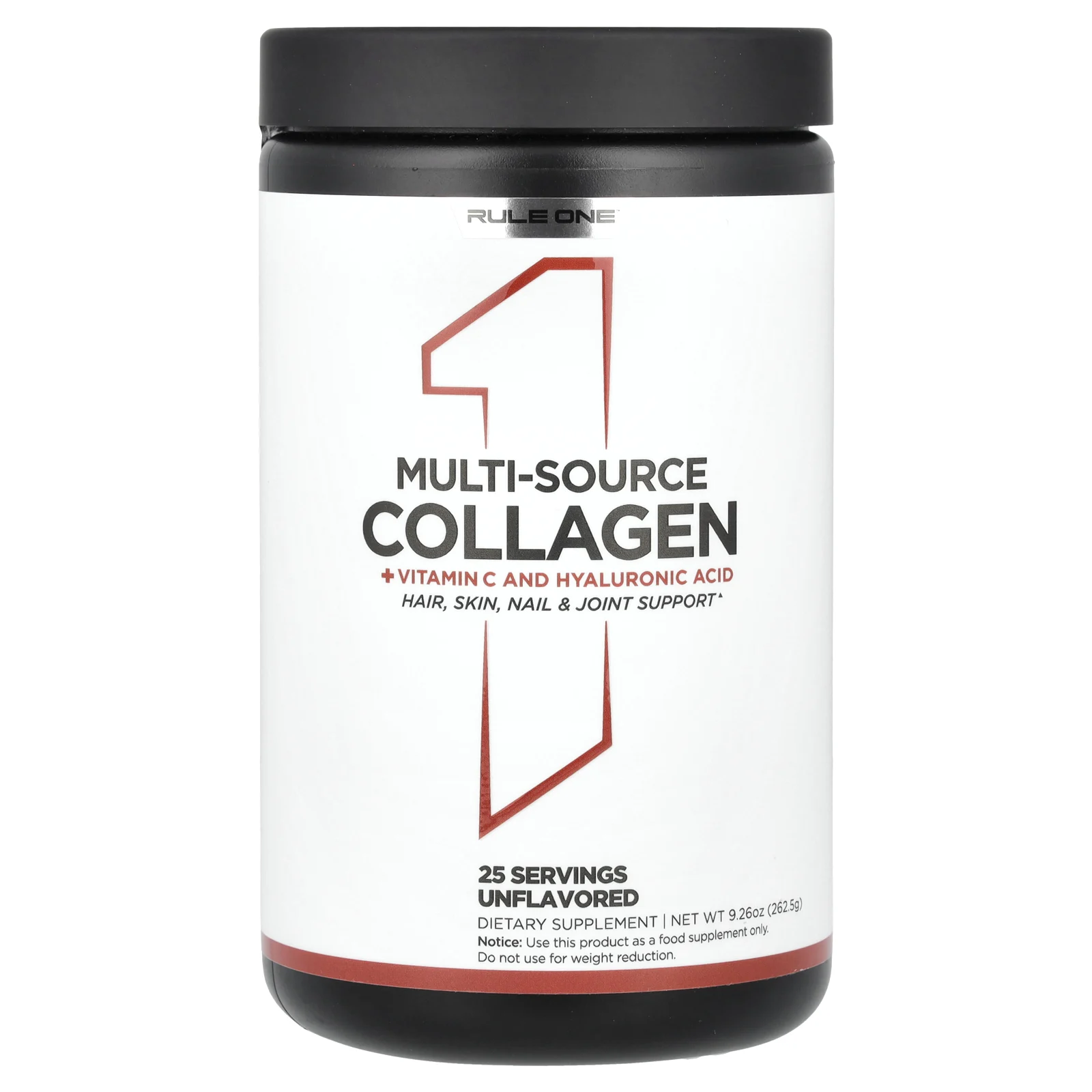 Rule One Proteins, коллаген из разных источников, с витамином C и гиалуроновой кислотой, без вкусовых добавок, 262,5 г (9,26 унции)