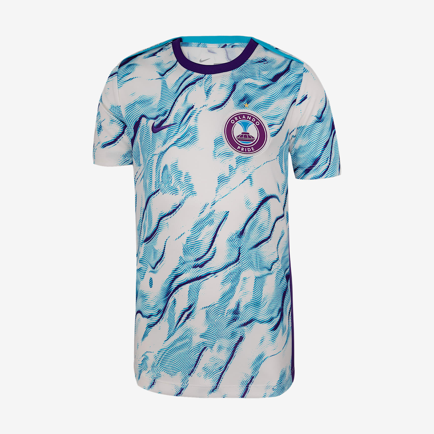 Orlando Pride 2025 Big Kids' Nike NWSL Short-Sleeve Pre-Match Top