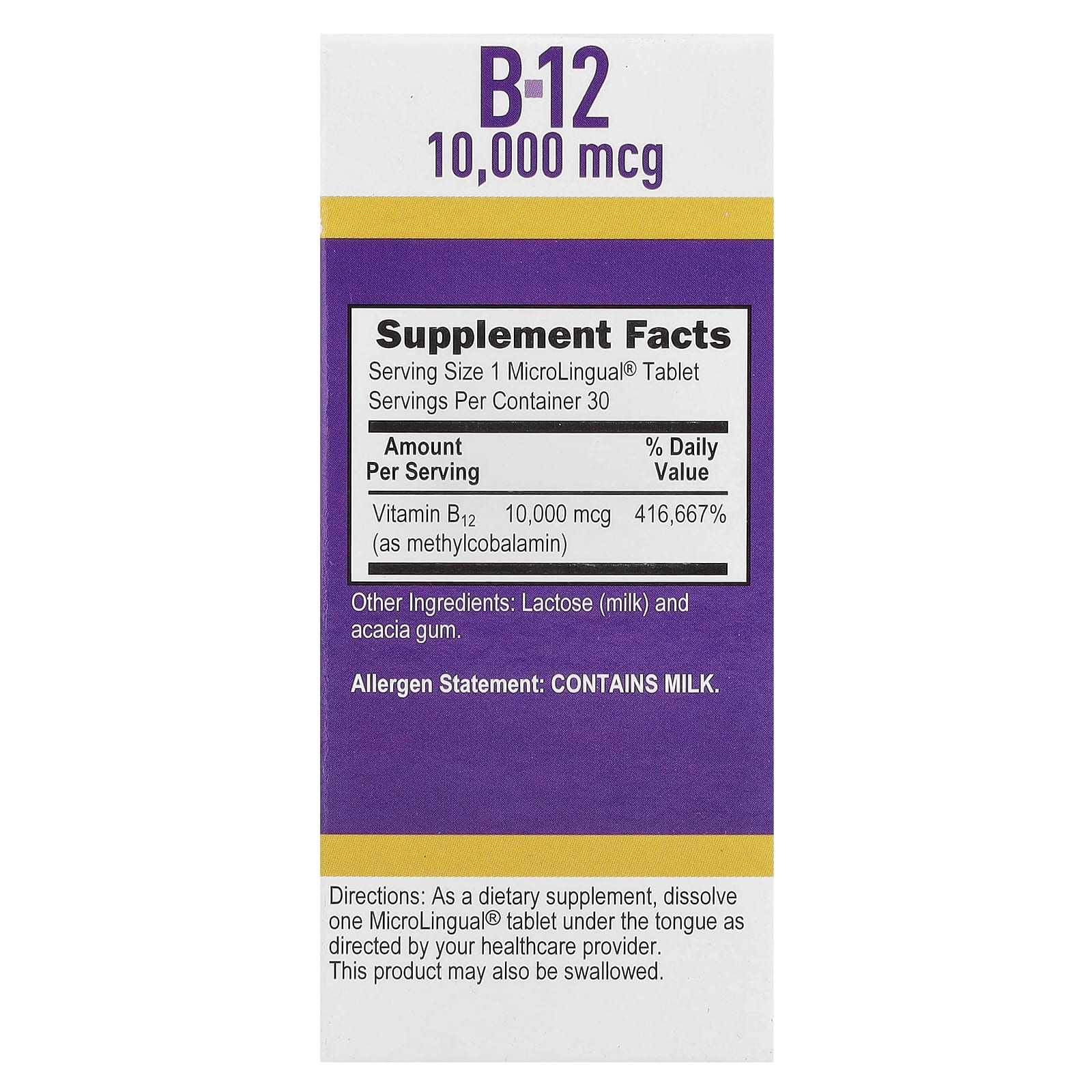 Superior Source, метилкобаламин B12, 10 000 мкг, 30 быстрорастворимых таблеток MicroLingual