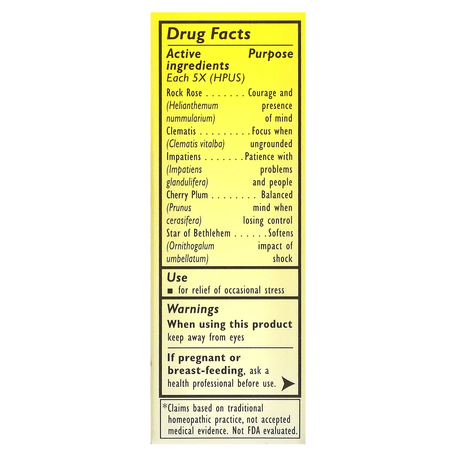 Bach, Rescue Remedy, оригинальные цветочные средства, натуральное средство для снятия стресса, 10 мл (0,35 жидк. унции)