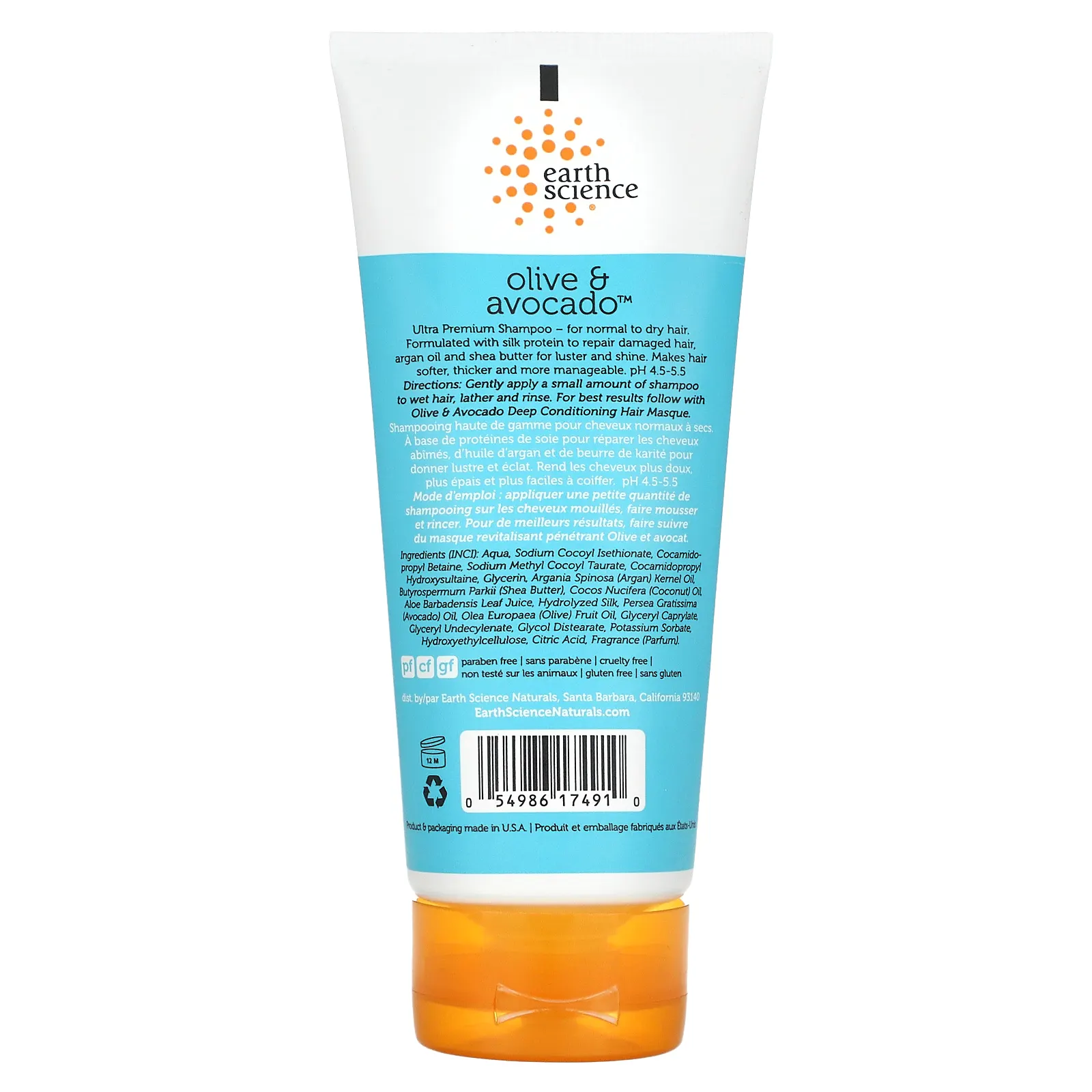 Earth Science, Супер концентрированный шампунь, оливка и авокадо, 177 мл (6 жидких унций)