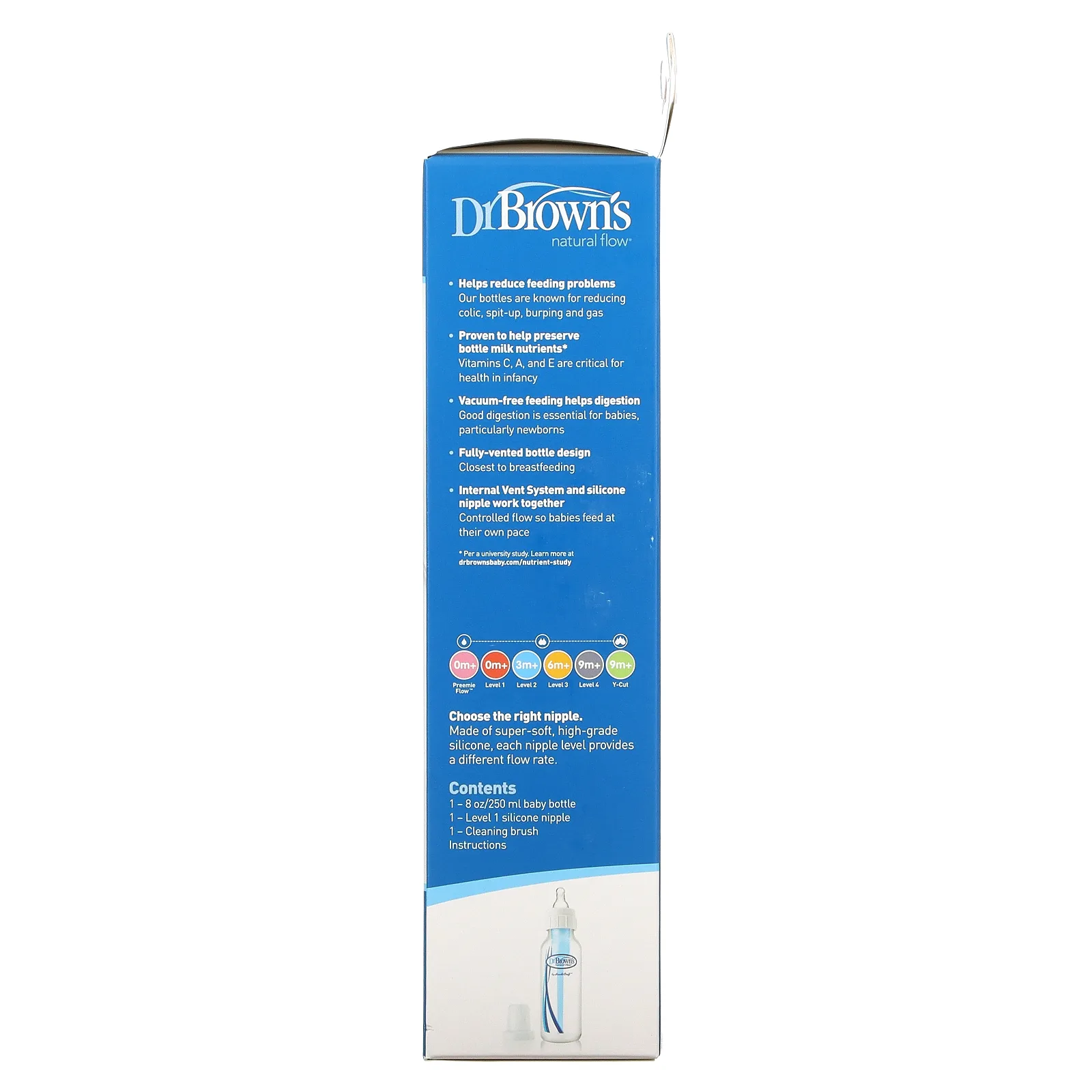 Dr. Brown's, Бутылочка для естественного потока, 0 + месяцев, 8 унции(250 мл)