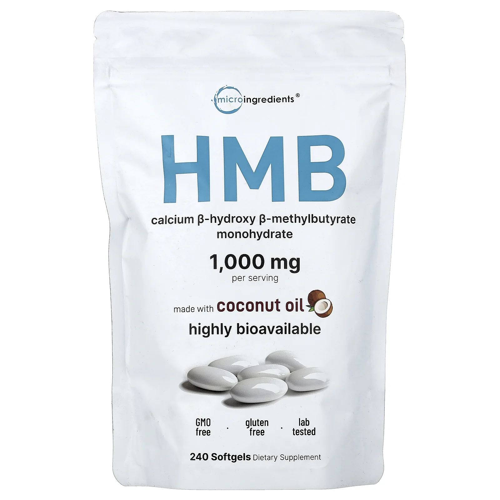 Micro Ingredients, HMB, 240 капсул