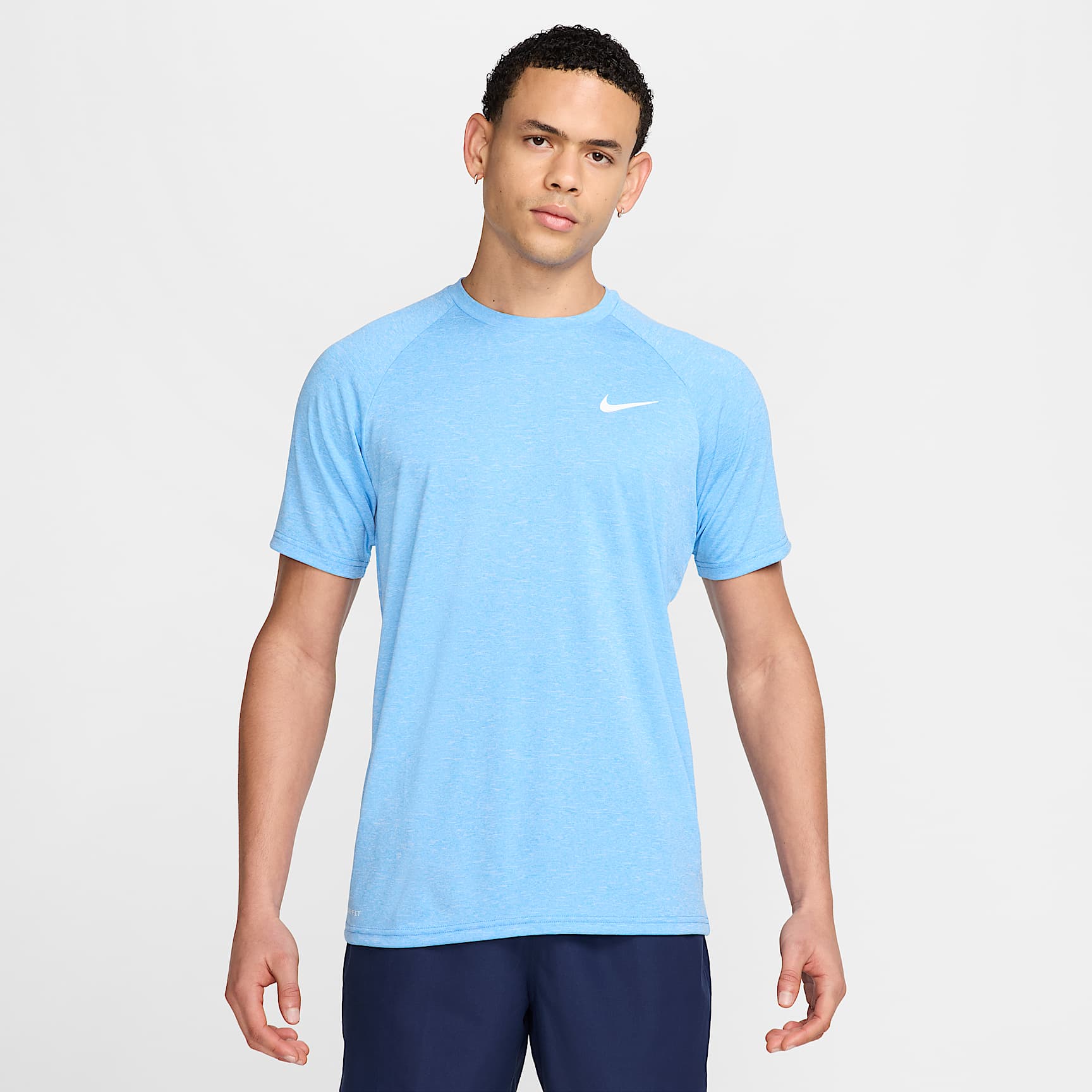 Nike Men's Heathered Short-Sleeve Hydroguard Swim Shirt