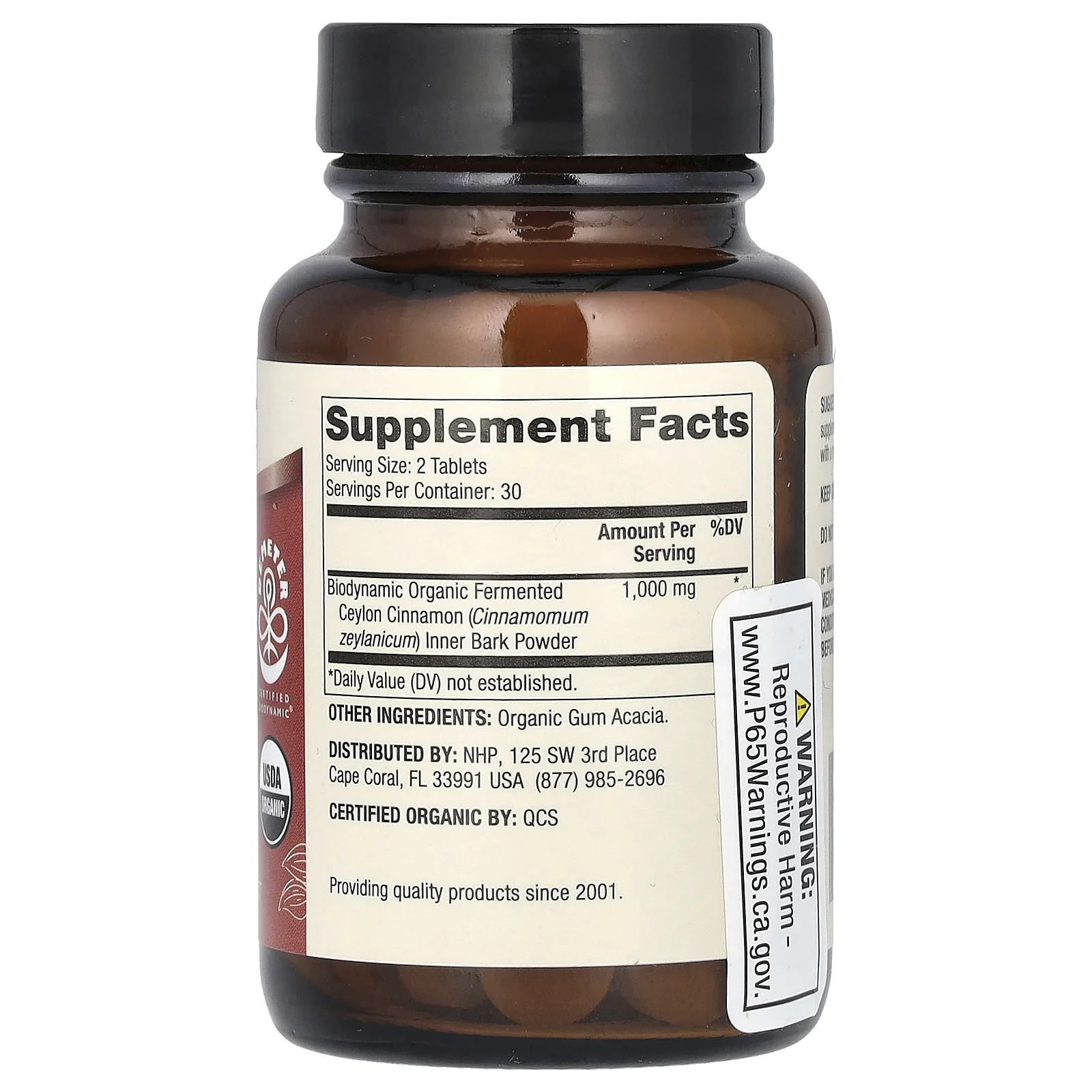 Dr. Mercola, Biodynamic, органическая ферментированная корица, 1000 мг, 60 таблеток (500 мг в 1 таблетке)