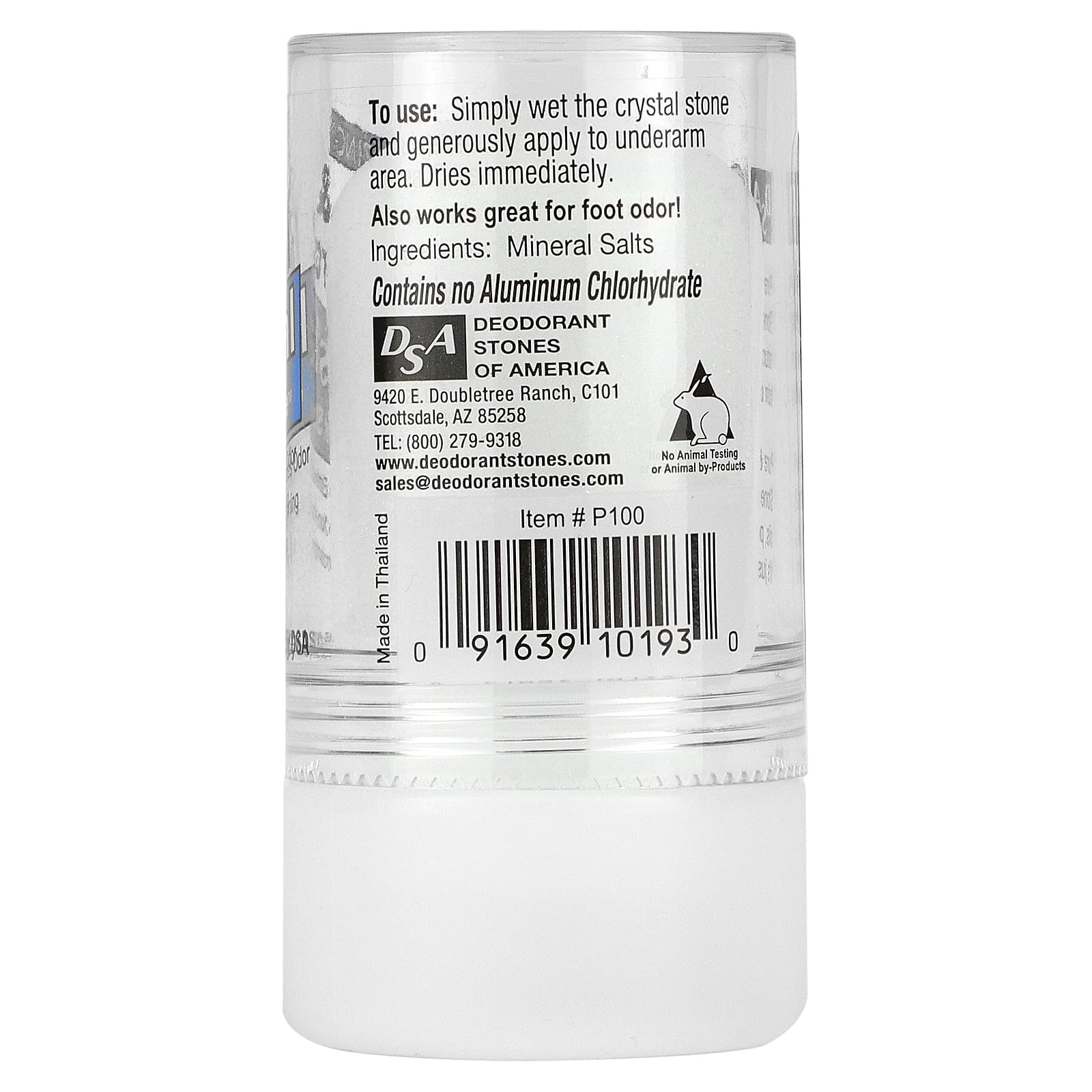 Thai Deodorant Stone, Читый и натуральный дезодорант из кристаллических минеральных солей Deodorant Stone от Crystal, 4,25 унции (120 г)