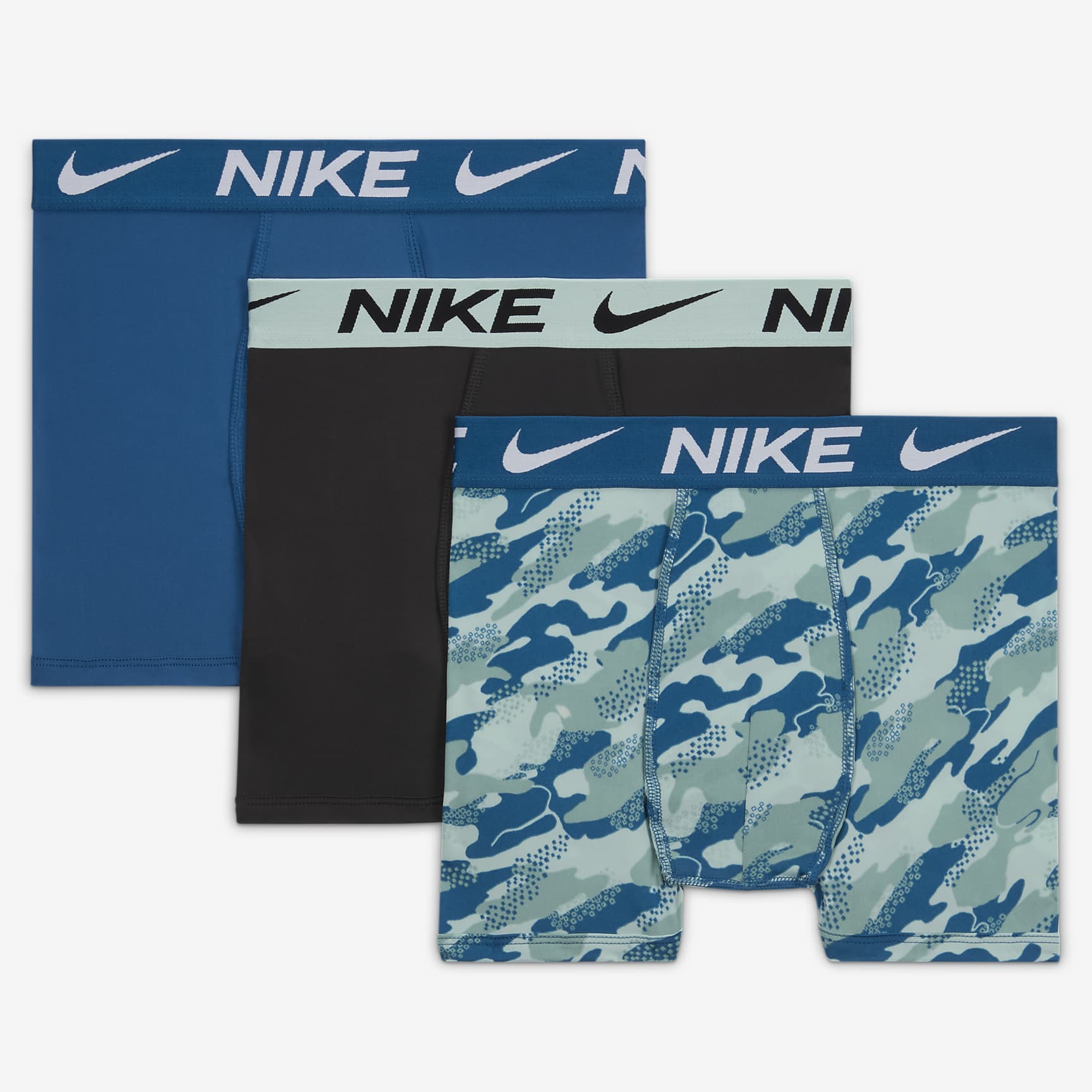 Nike Dri-FIT Essentials Big Kids' Printed Boxer Briefs (3-Pack)
