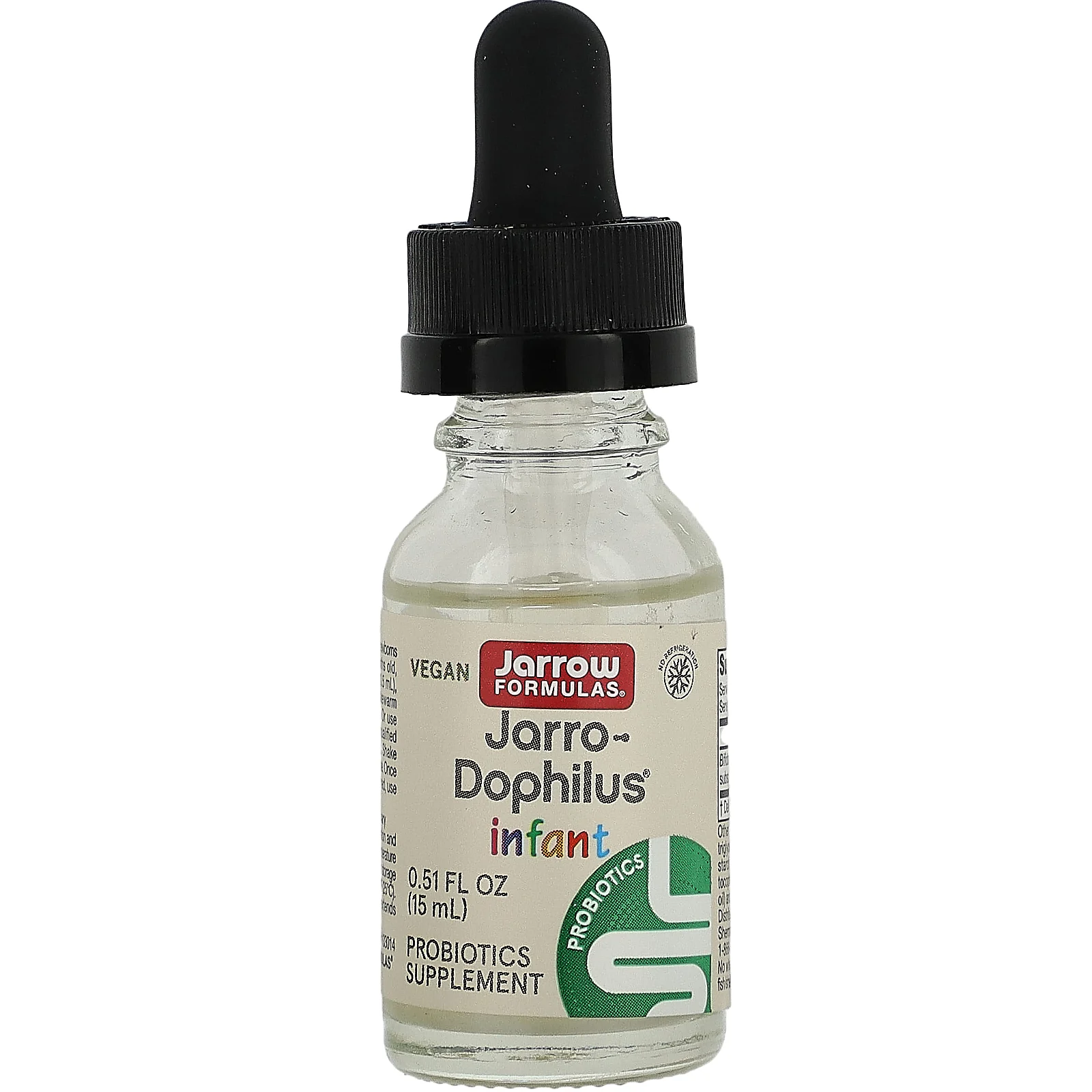 Jarrow Formulas, Jarro-Dophilus, веганский жидкий пробиотик для младенцев, 1 млрд КОЕ, 15 мл (0,51 жидк. унции)
